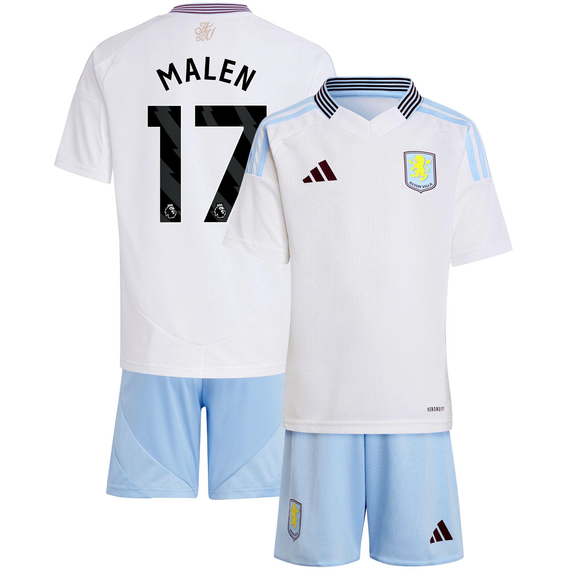 aston villa adidas away mini kit 2024-25 with malen 17 printing Collection | Aston Villa Shop Official Jerseys