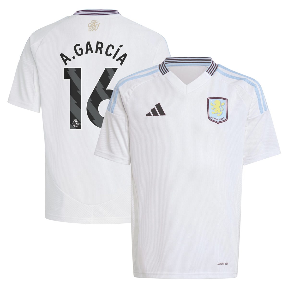 aston villa adidas away shirt 2024-25 – kids with a.garcía 16 printing Collection | Aston Villa Shop Official Jerseys