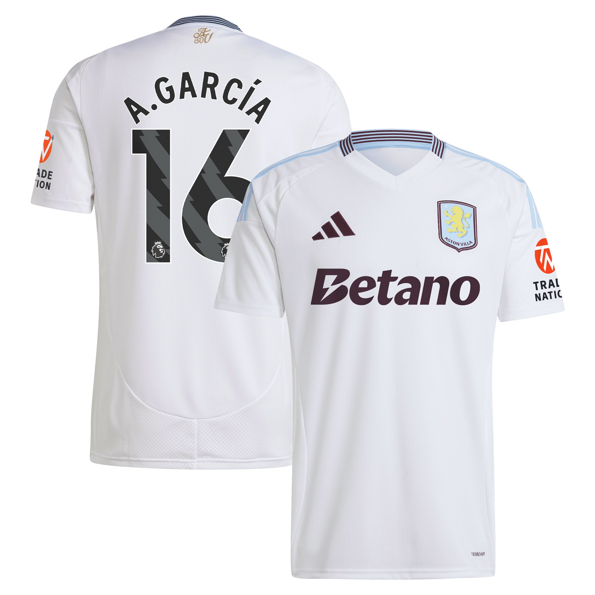 aston villa adidas away shirt 2024-25 with a.garcía 16 printing Collection | Aston Villa Shop Official Jerseys