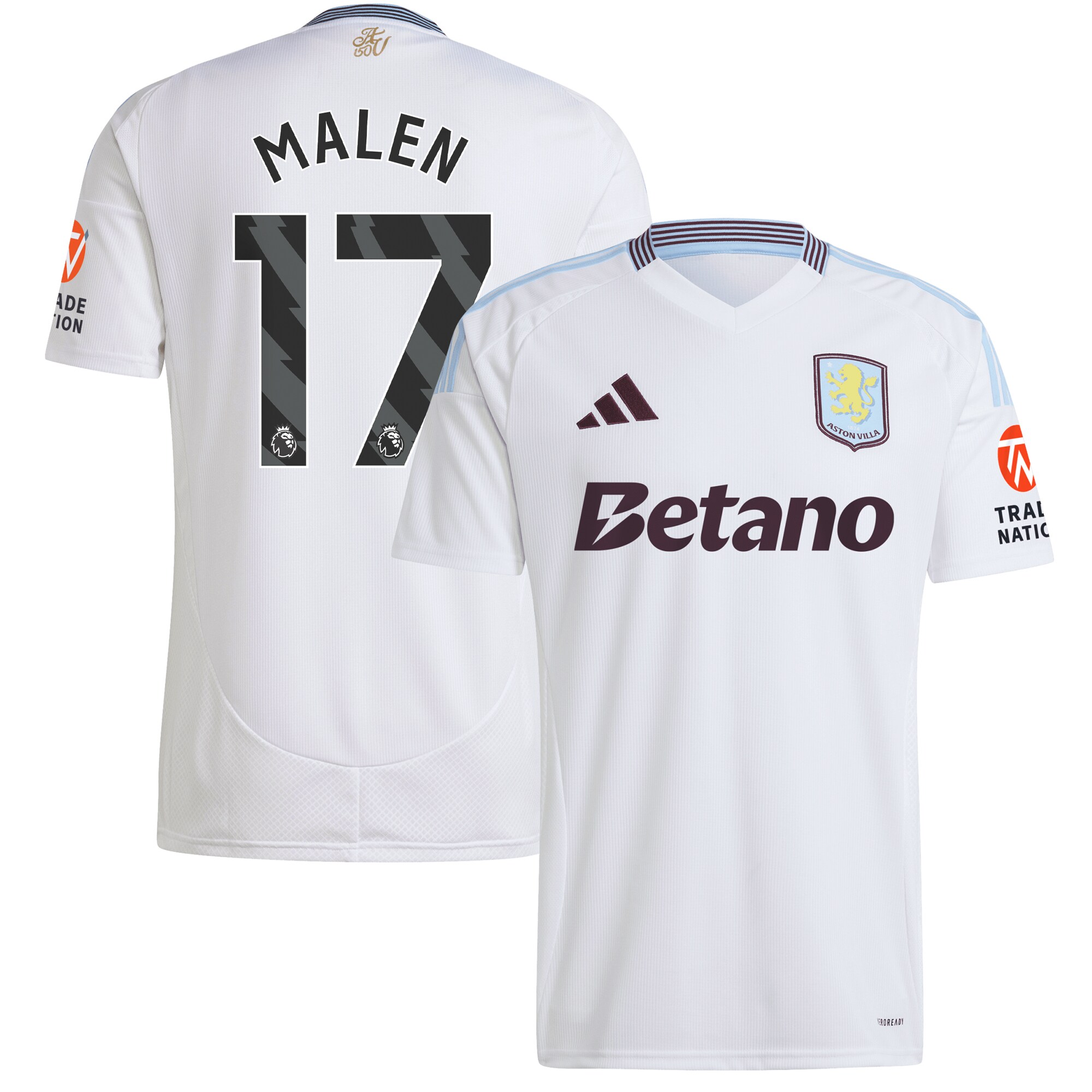aston villa adidas away shirt 2024-25 with malen 17 printing Collection | Aston Villa Shop Official Jerseys