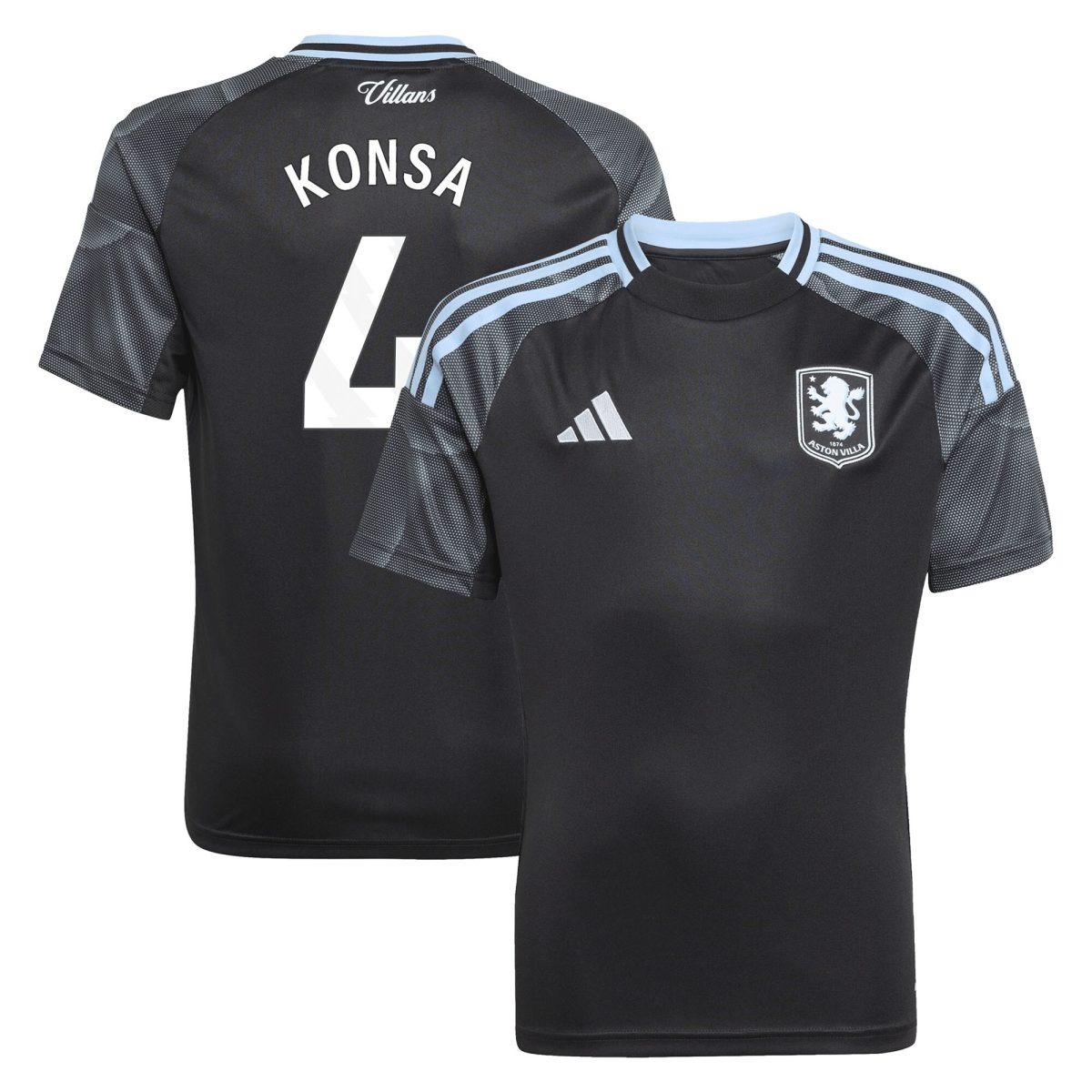 aston villa adidas away shirt 2025-26 – kids with konsa 4 printing Collection | Aston Villa Shop Official Jerseys