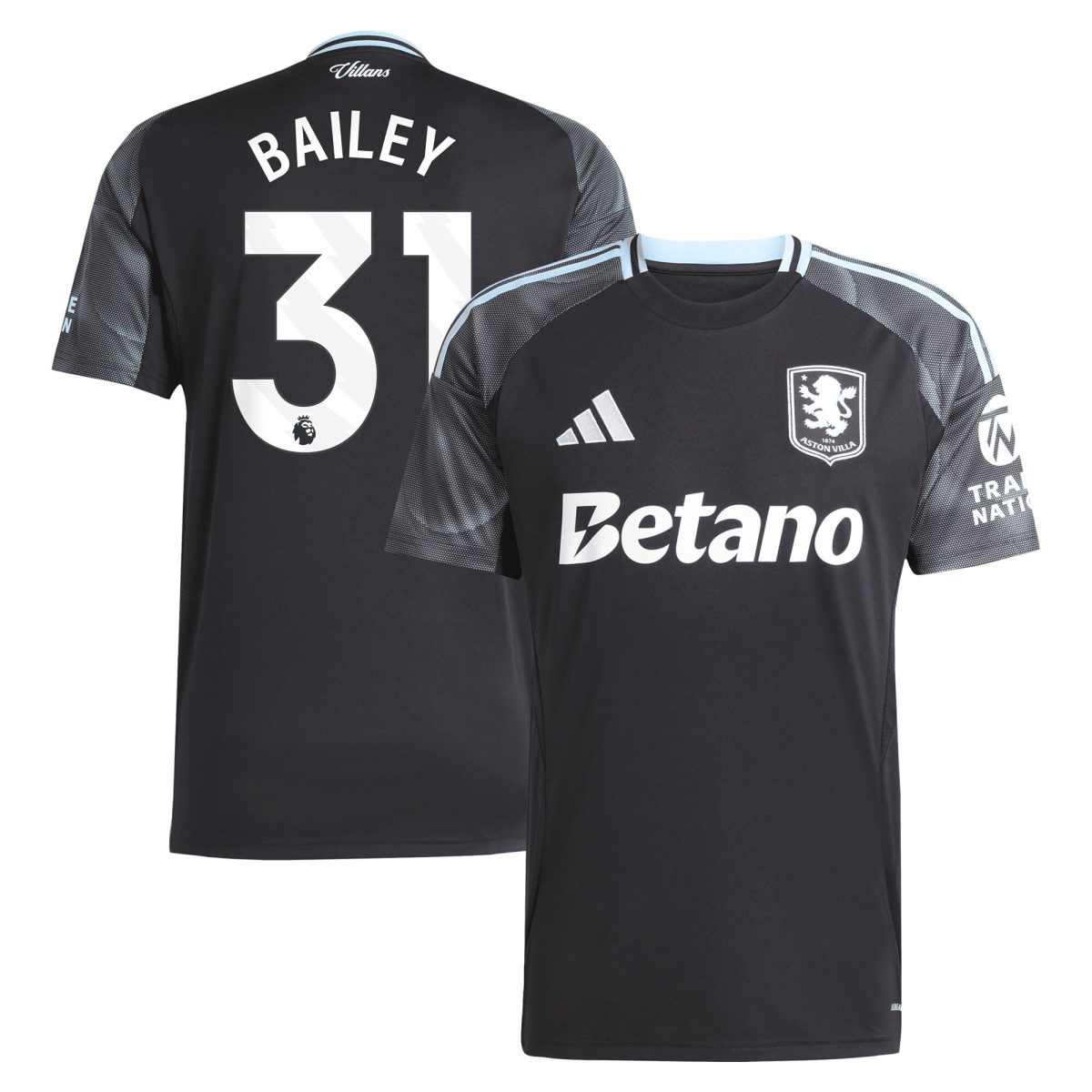 aston villa adidas away shirt 2025-26 with bailey 31 printing Collection | Aston Villa Shop Official Jerseys
