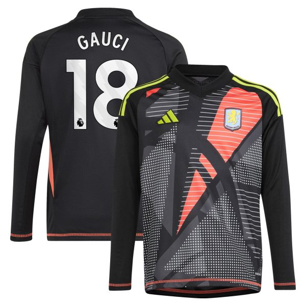 aston villa adidas goalkeeper shirt 2024-25 – long sleeve – kids with gauci 18 printing – 202029323 Collection | Aston Villa Shop Official Jerseys