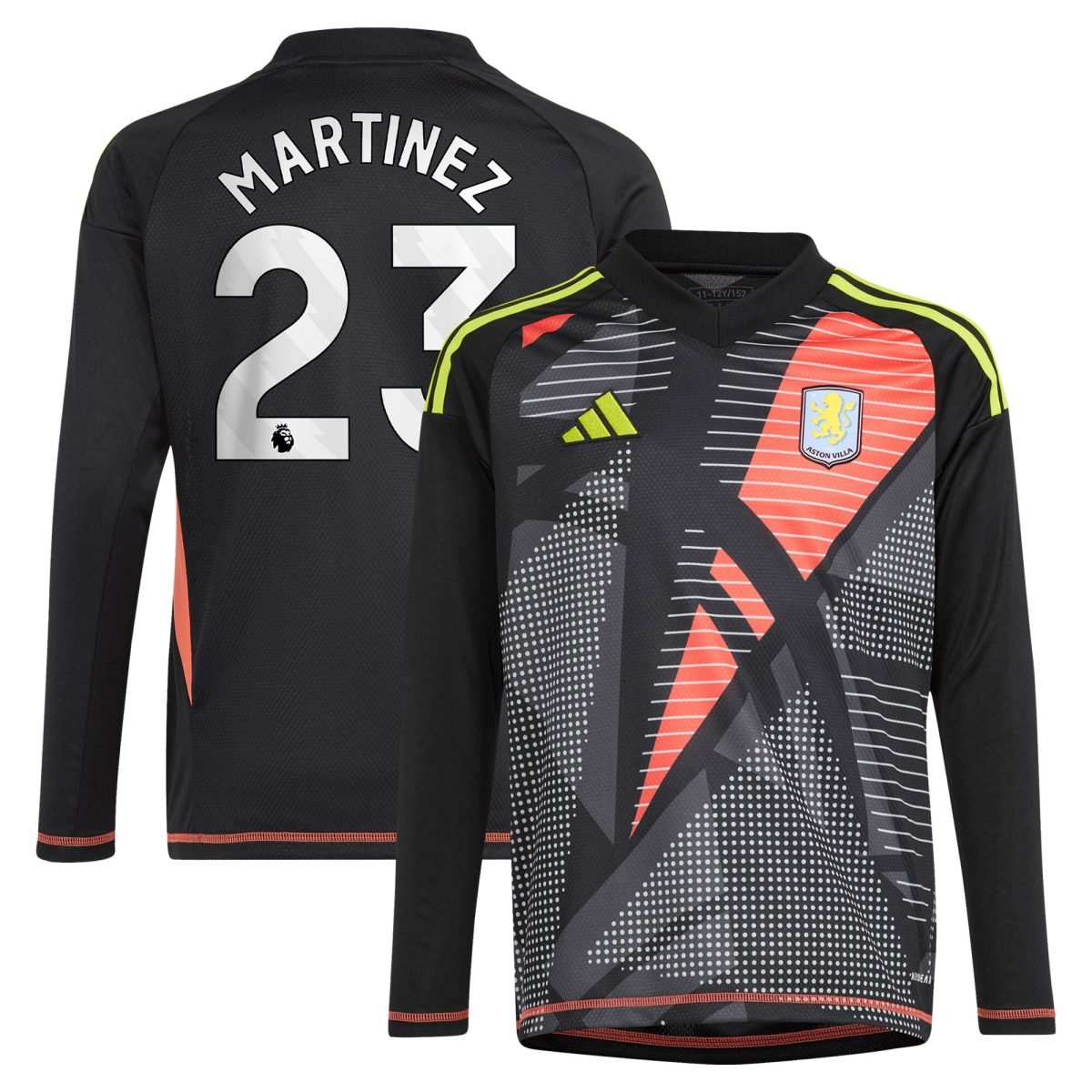 aston villa adidas goalkeeper shirt 2024-25 – long sleeve – kids with martinez 23 printing – 202029325 Collection | Aston Villa Shop Official Jerseys