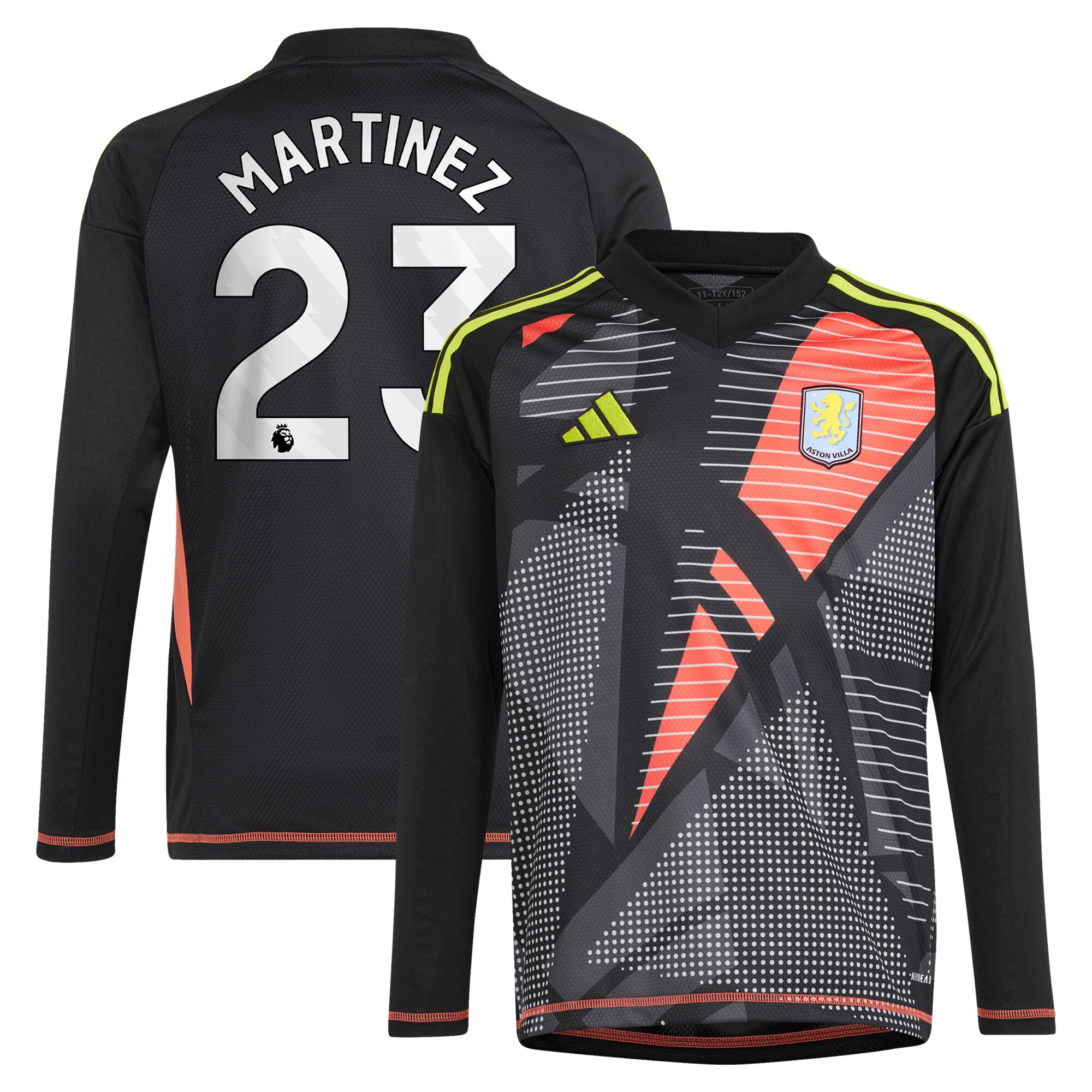 aston villa adidas goalkeeper shirt 2024-25 – long sleeve – kids with martinez 23 printing – 202029325 Collection | Aston Villa Shop Official Jerseys