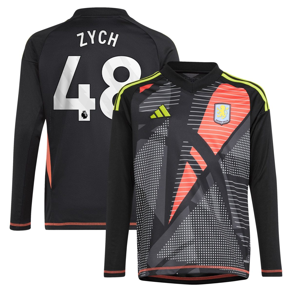 aston villa adidas goalkeeper shirt 2024-25 – long sleeve – kids with zych 48 printing – 202153091 Collection | Aston Villa Shop Official Jerseys