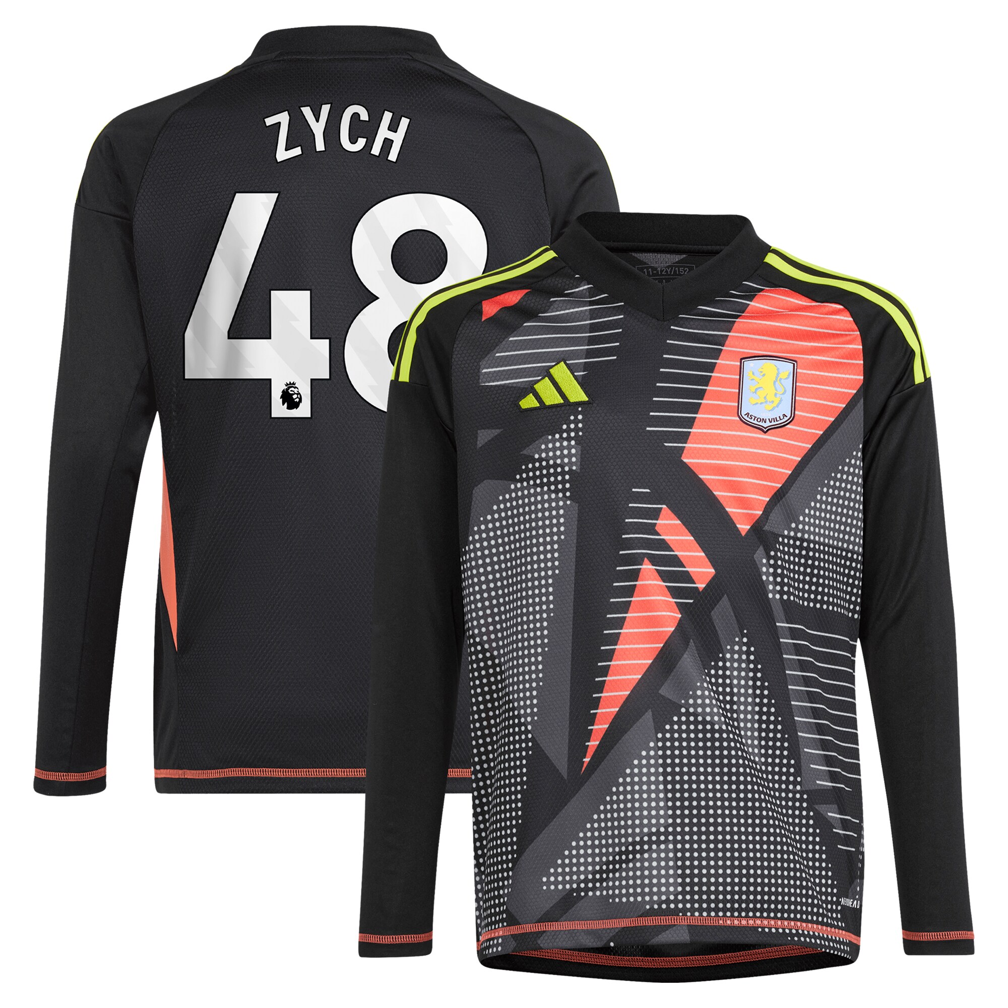 aston villa adidas goalkeeper shirt 2024-25 – long sleeve – kids with zych 48 printing – 202153091 Collection | Aston Villa Shop Official Jerseys