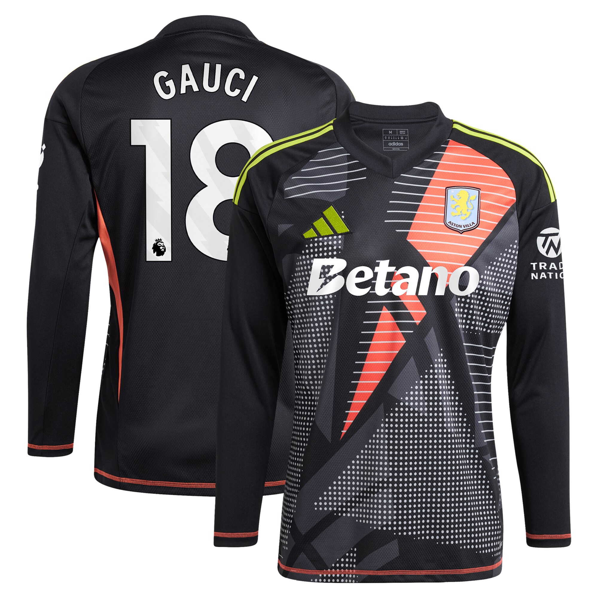 aston villa adidas goalkeeper shirt 2024-25 – long sleeve with gauci 18 printing – 202028940 Collection | Aston Villa Shop Official Jerseys