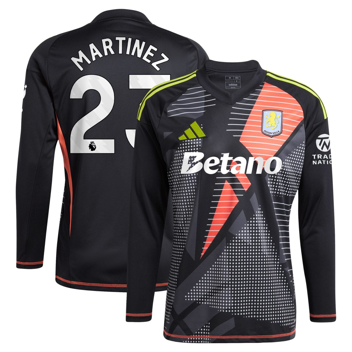aston villa adidas goalkeeper shirt 2024-25 – long sleeve with martinez 23 printing – 202028938 Collection | Aston Villa Shop Official Jerseys