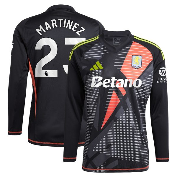 aston villa adidas goalkeeper shirt 2024-25 – long sleeve with martinez 23 printing – 202028938 Collection | Aston Villa Shop Official Jerseys