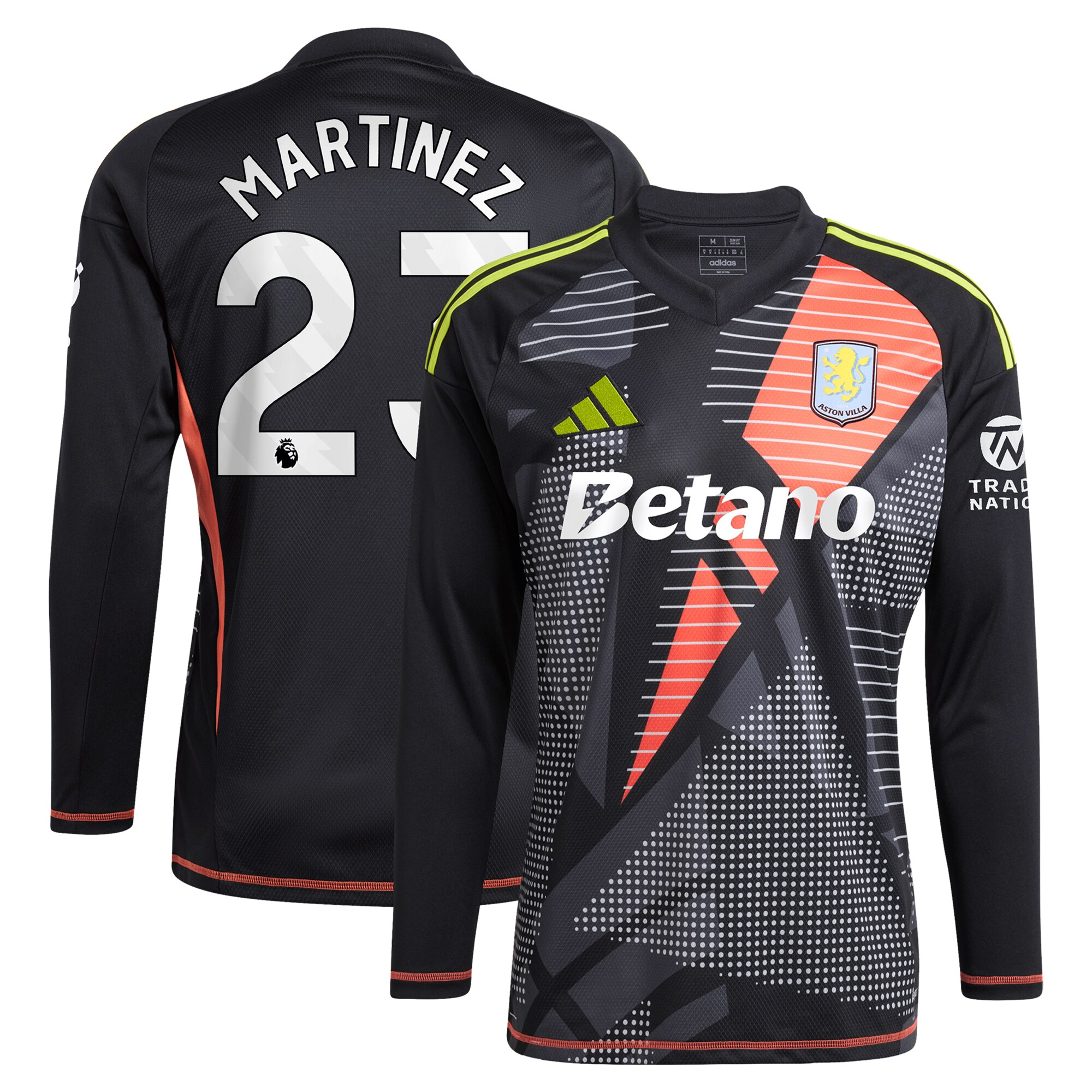 aston villa adidas goalkeeper shirt 2024-25 – long sleeve with martinez 23 printing – 202028938 Collection | Aston Villa Shop Official Jerseys