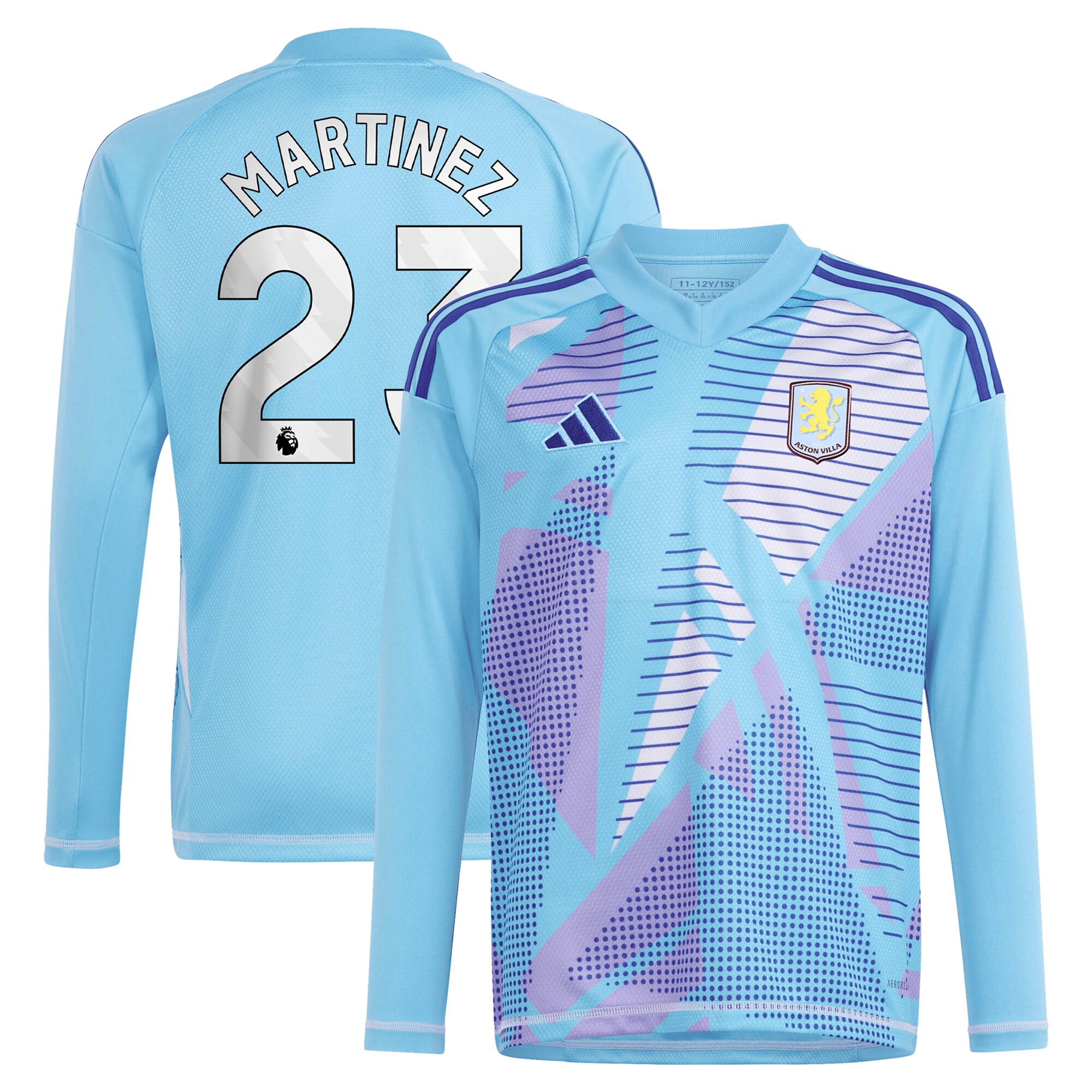 aston villa adidas goalkeeper shirt 2024-25 – long sleeve with martinez 23 printing – 202030980 Collection | Aston Villa Shop Official Jerseys