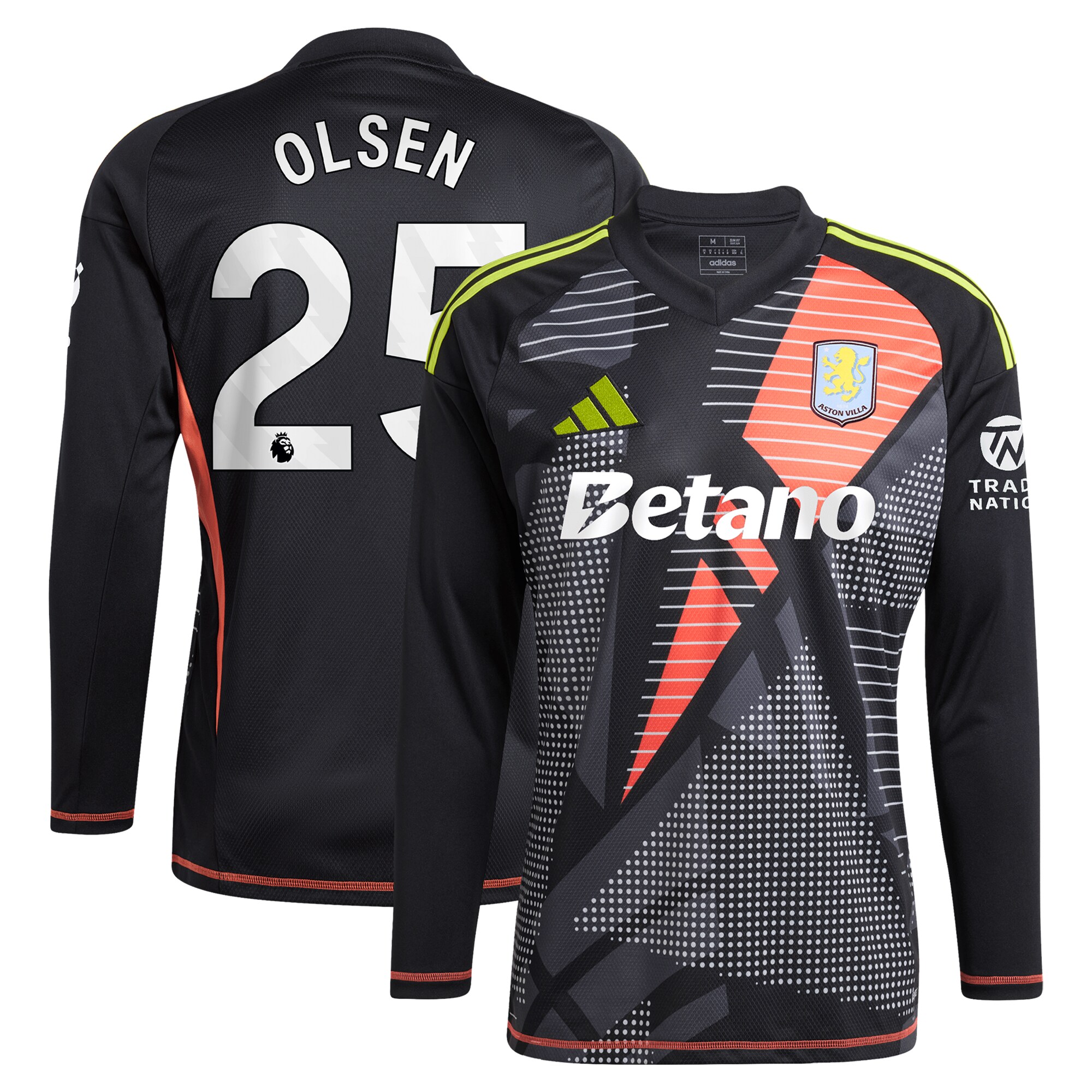 aston villa adidas goalkeeper shirt 2024-25 – long sleeve with olsen 25 printing – 202028939 Collection | Aston Villa Shop Official Jerseys