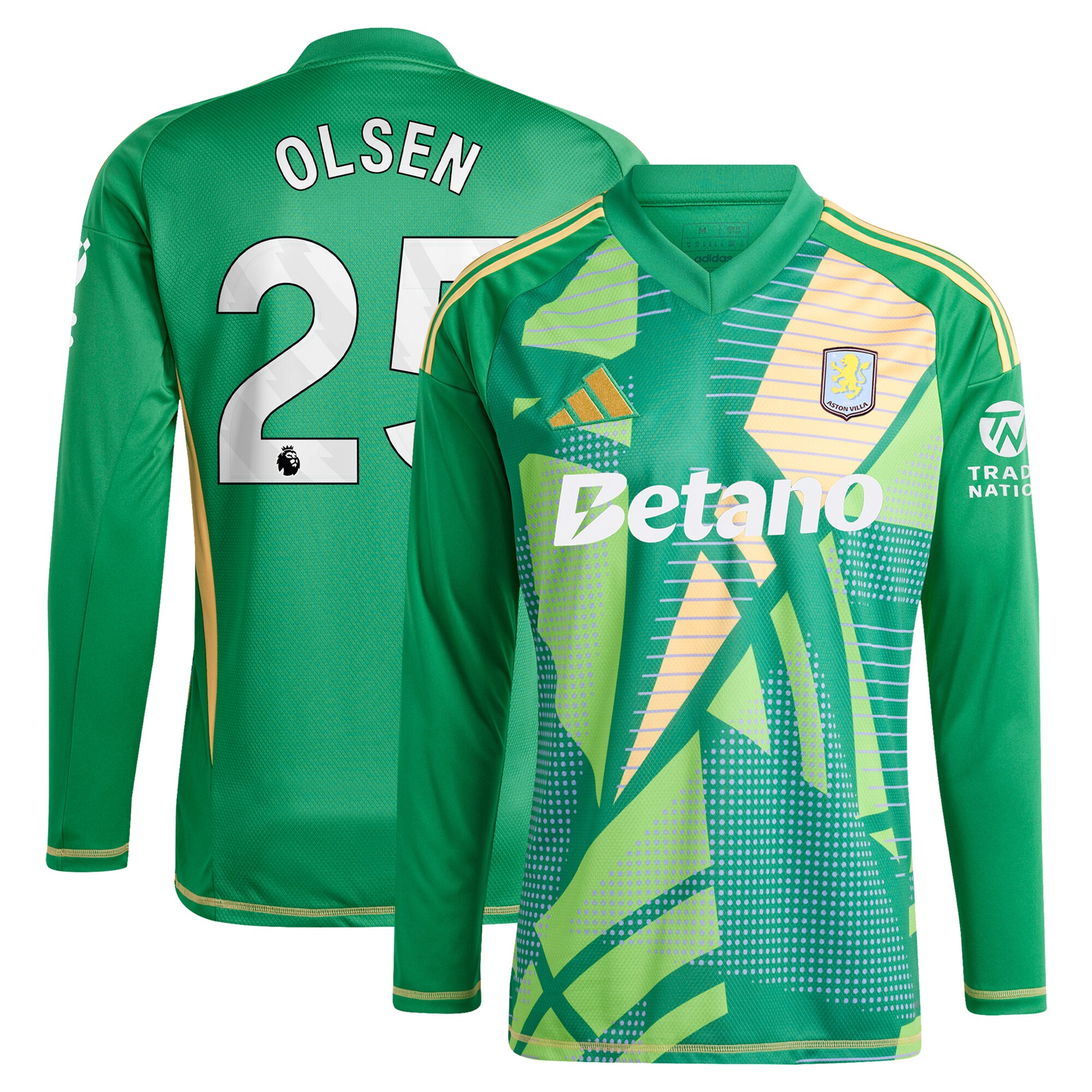 aston villa adidas goalkeeper shirt 2024-25 – long sleeve with olsen 25 printing Collection | Aston Villa Shop Official Jerseys