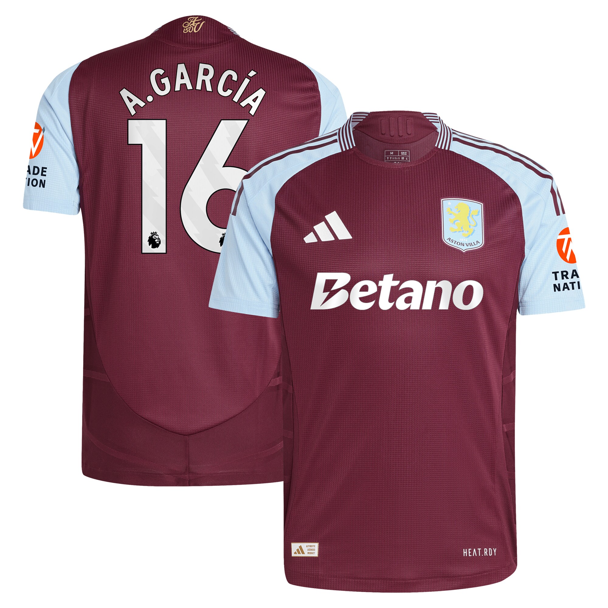 aston villa adidas home authentic shirt 2024-25 with a.garcía 16 printing Collection | Aston Villa Shop Official Jerseys