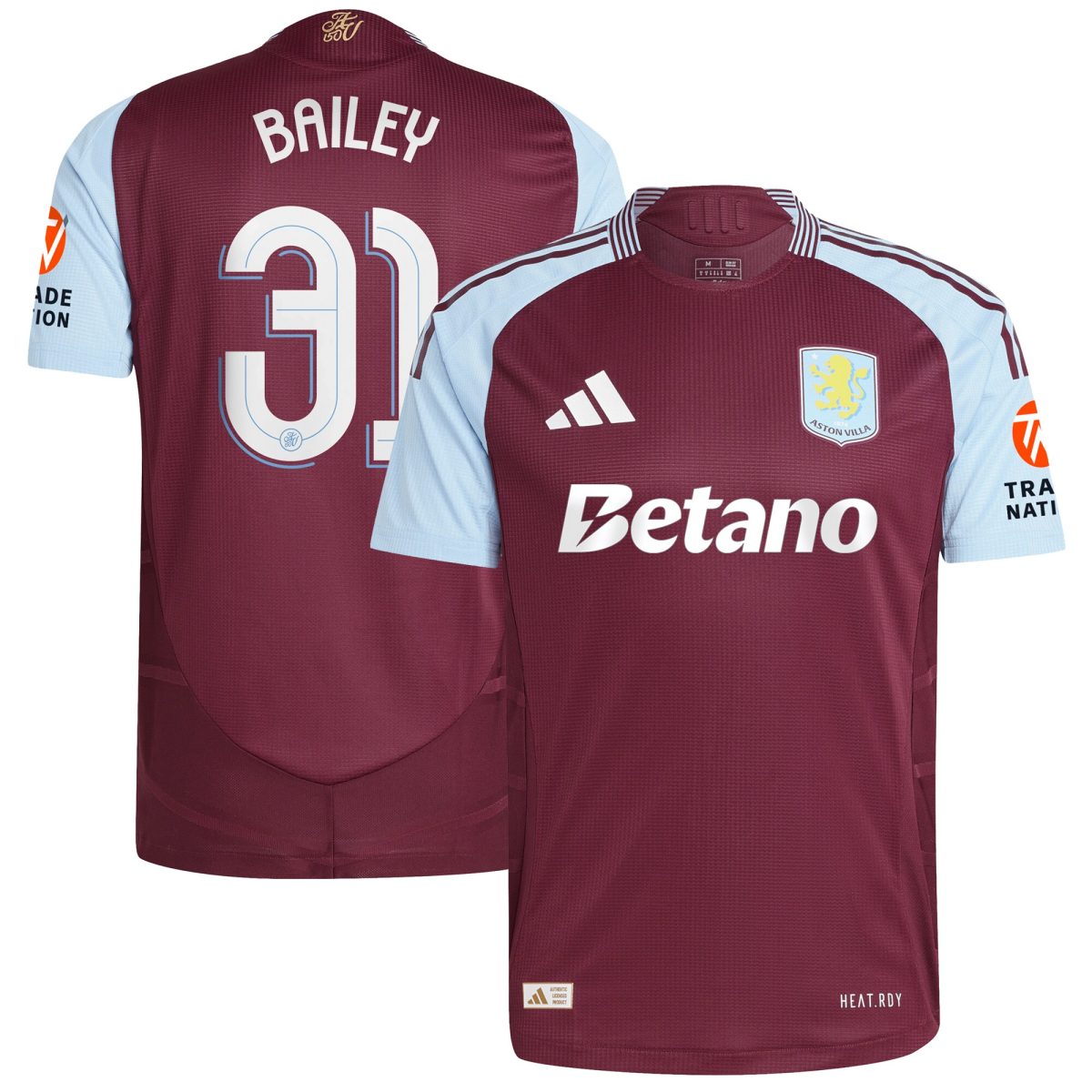 aston villa adidas home authentic shirt 2024-25 with bailey 31 cup printing Collection | Aston Villa Shop Official Jerseys