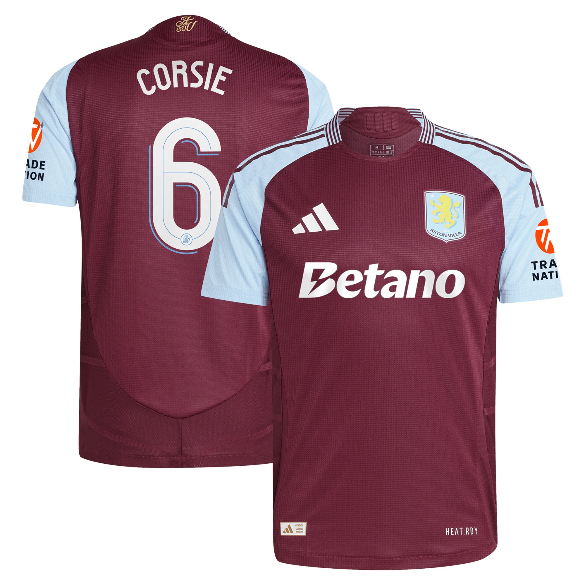 aston villa adidas home authentic shirt 2024-25 with corsie 6 cup printing Collection | Aston Villa Shop Official Jerseys