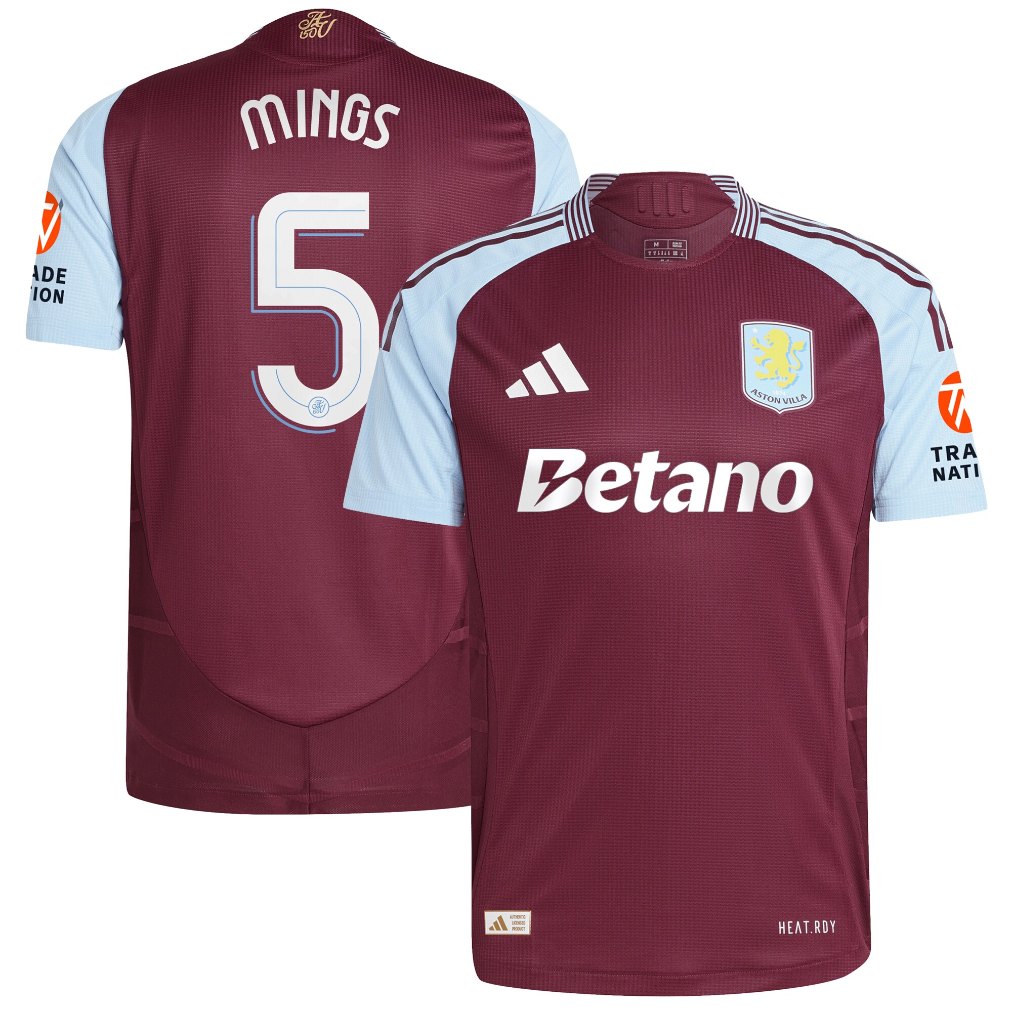 aston villa adidas home authentic shirt 2024-25 with mings 5 cup printing Collection | Aston Villa Shop Official Jerseys