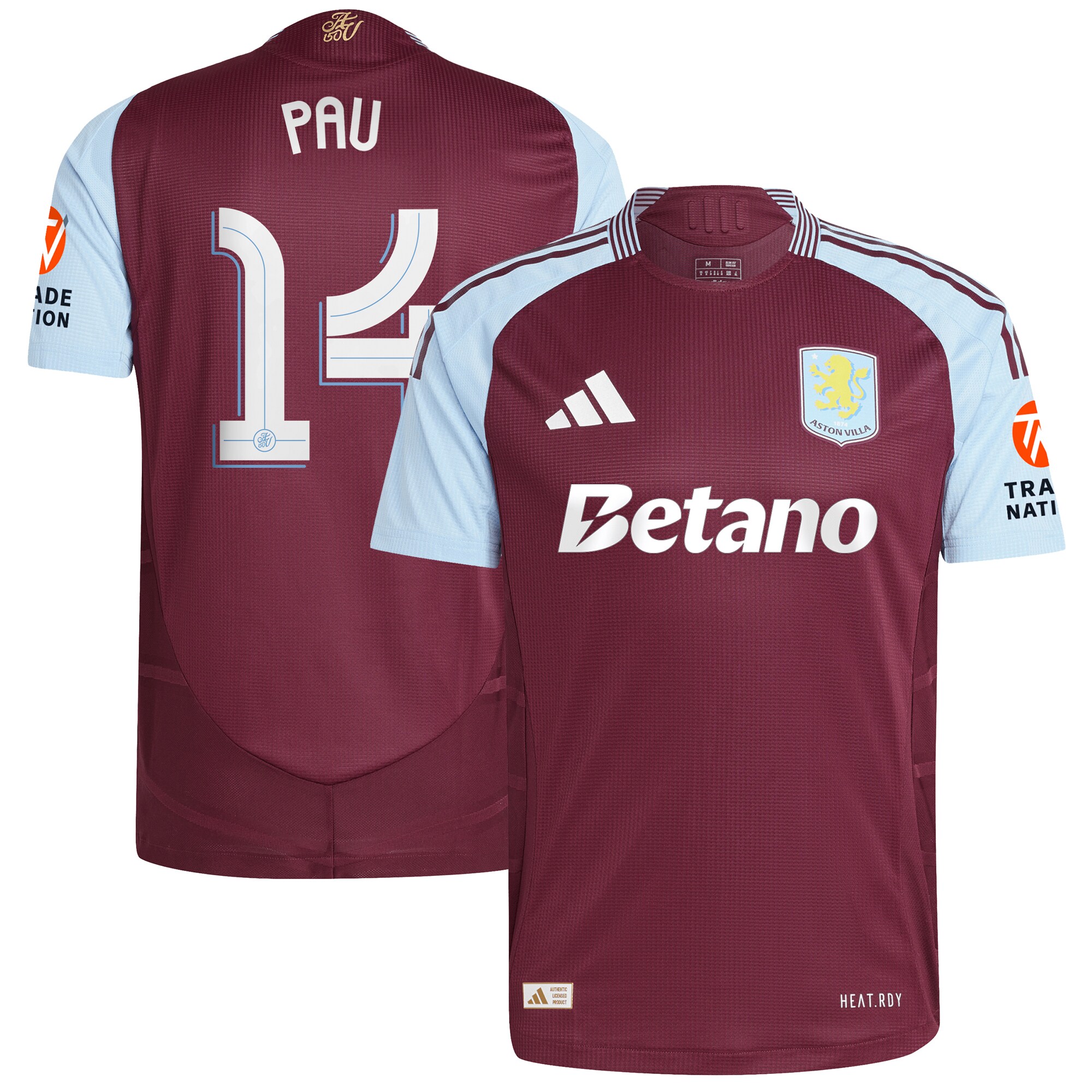 aston villa adidas home authentic shirt 2024-25 with pau 14 cup printing Collection | Aston Villa Shop Official Jerseys