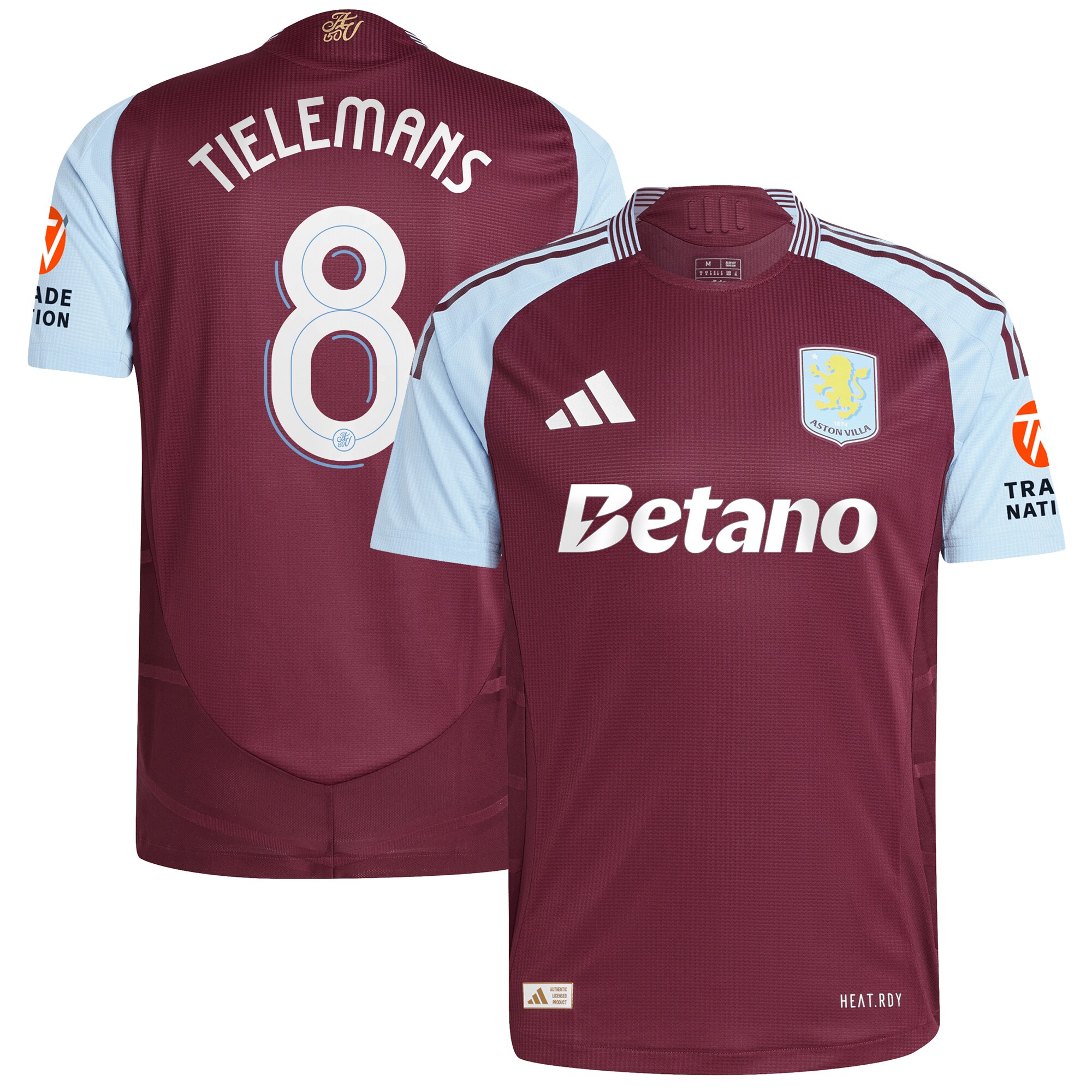 aston villa adidas home authentic shirt 2024-25 with tielemans 8 cup printing Collection | Aston Villa Shop Official Jerseys