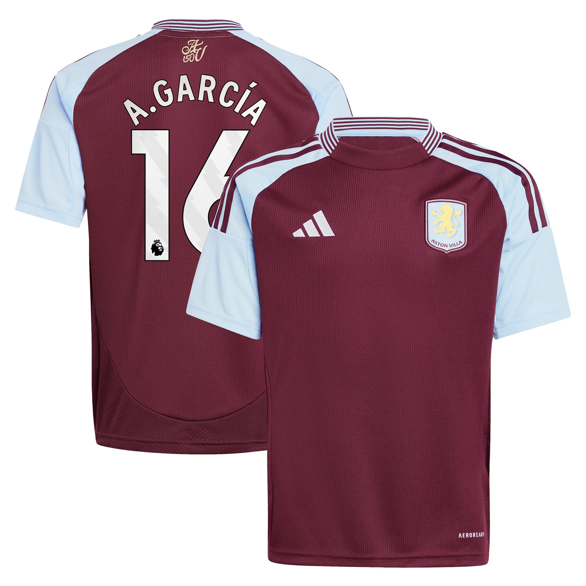 aston villa adidas home shirt 2024-25 – kids with a.garcía 16 printing Collection | Aston Villa Shop Official Jerseys