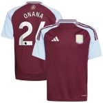 aston villa adidas home shirt 2024-25 – kids with onana 24 printing Collection | Aston Villa Shop Official Jerseys