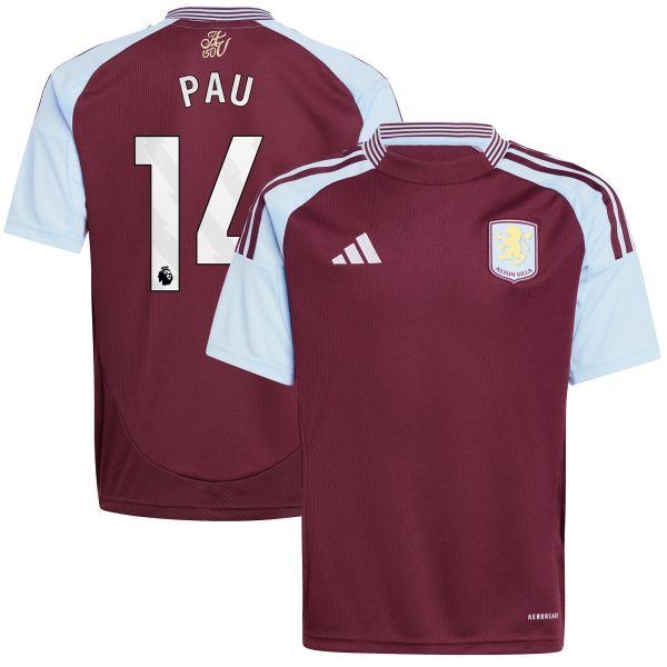 aston villa adidas home shirt 2024-25 – kids with pau 14 printing Collection | Aston Villa Shop Official Jerseys