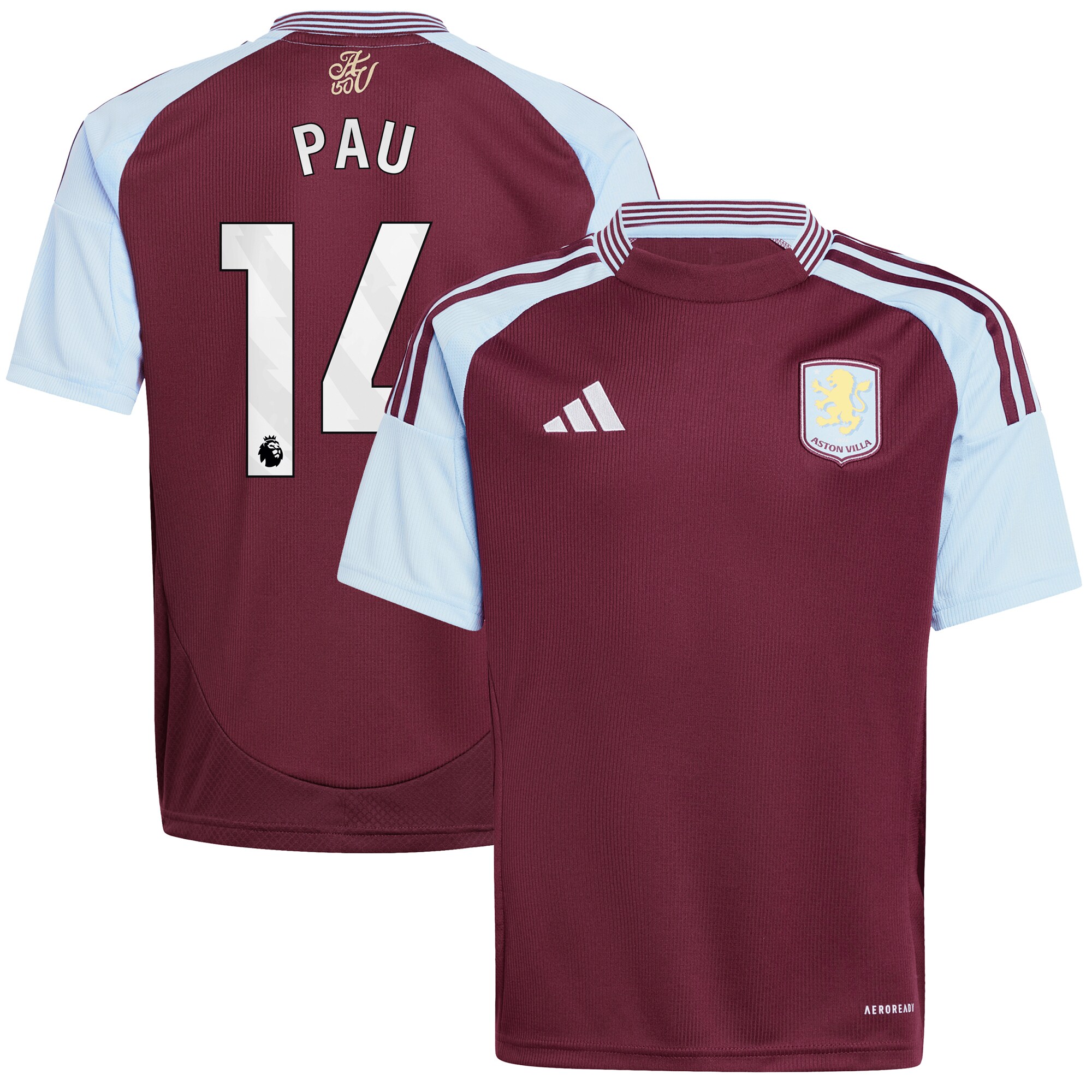 aston villa adidas home shirt 2024-25 – kids with pau 14 printing Collection | Aston Villa Shop Official Jerseys