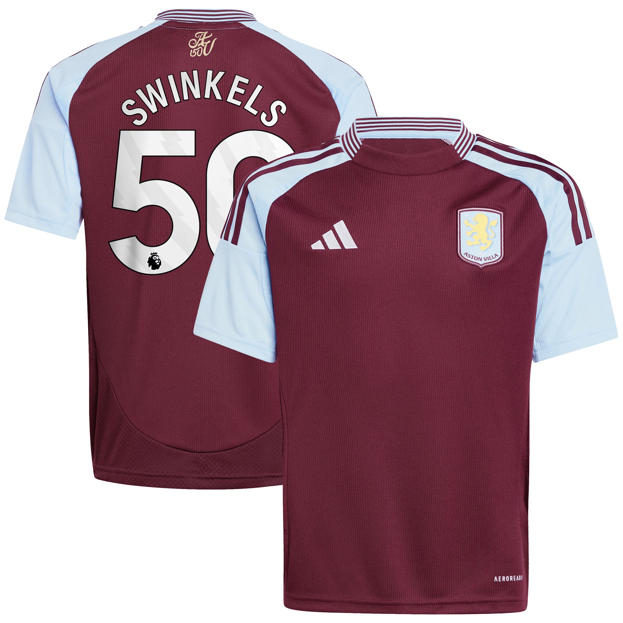 aston villa adidas home shirt 2024-25 – kids with swinkels 50 printing Collection | Aston Villa Shop Official Jerseys
