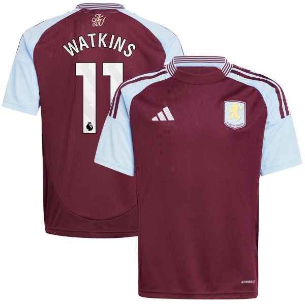 aston villa adidas home shirt 2024-25 – kids with watkins 11 printing Collection | Aston Villa Shop Official Jerseys