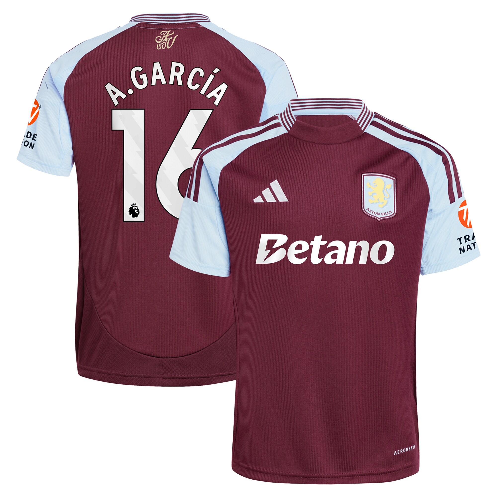 aston villa adidas home shirt 2024-25 with a.garcía 16 printing Collection | Aston Villa Shop Official Jerseys