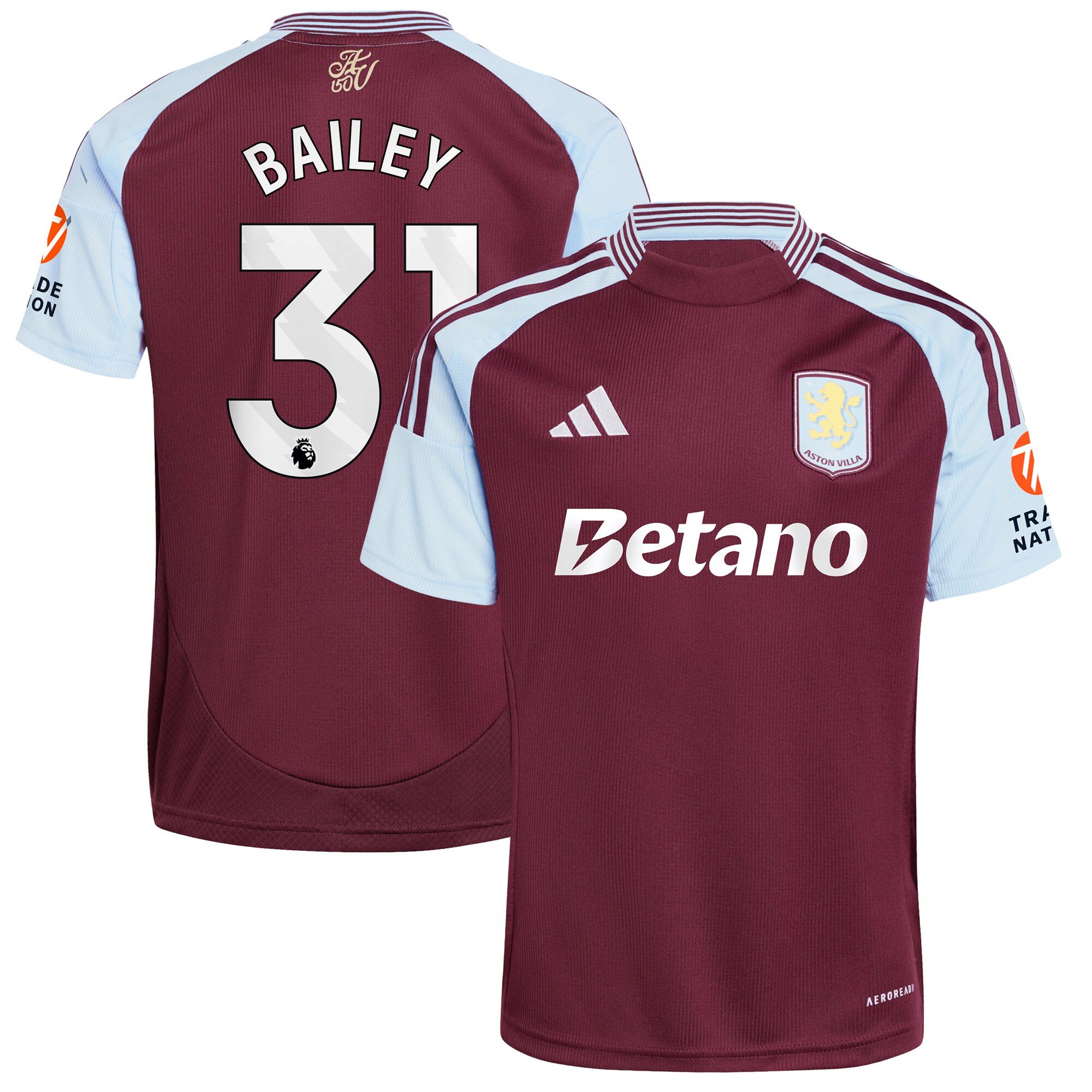 aston villa adidas home shirt 2024-25 with bailey 31 printing Collection | Aston Villa Shop Official Jerseys