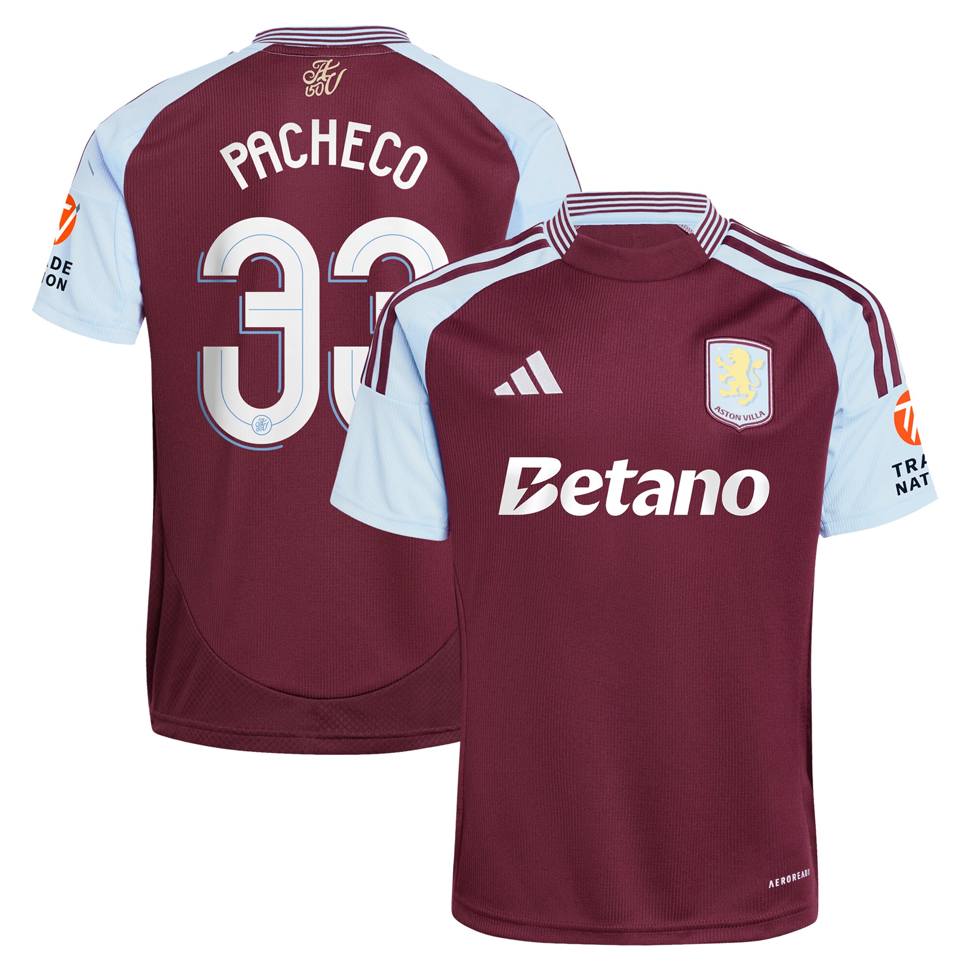aston villa adidas home shirt 2024-25 with pacheco 33 cup printing Collection | Aston Villa Shop Official Jerseys
