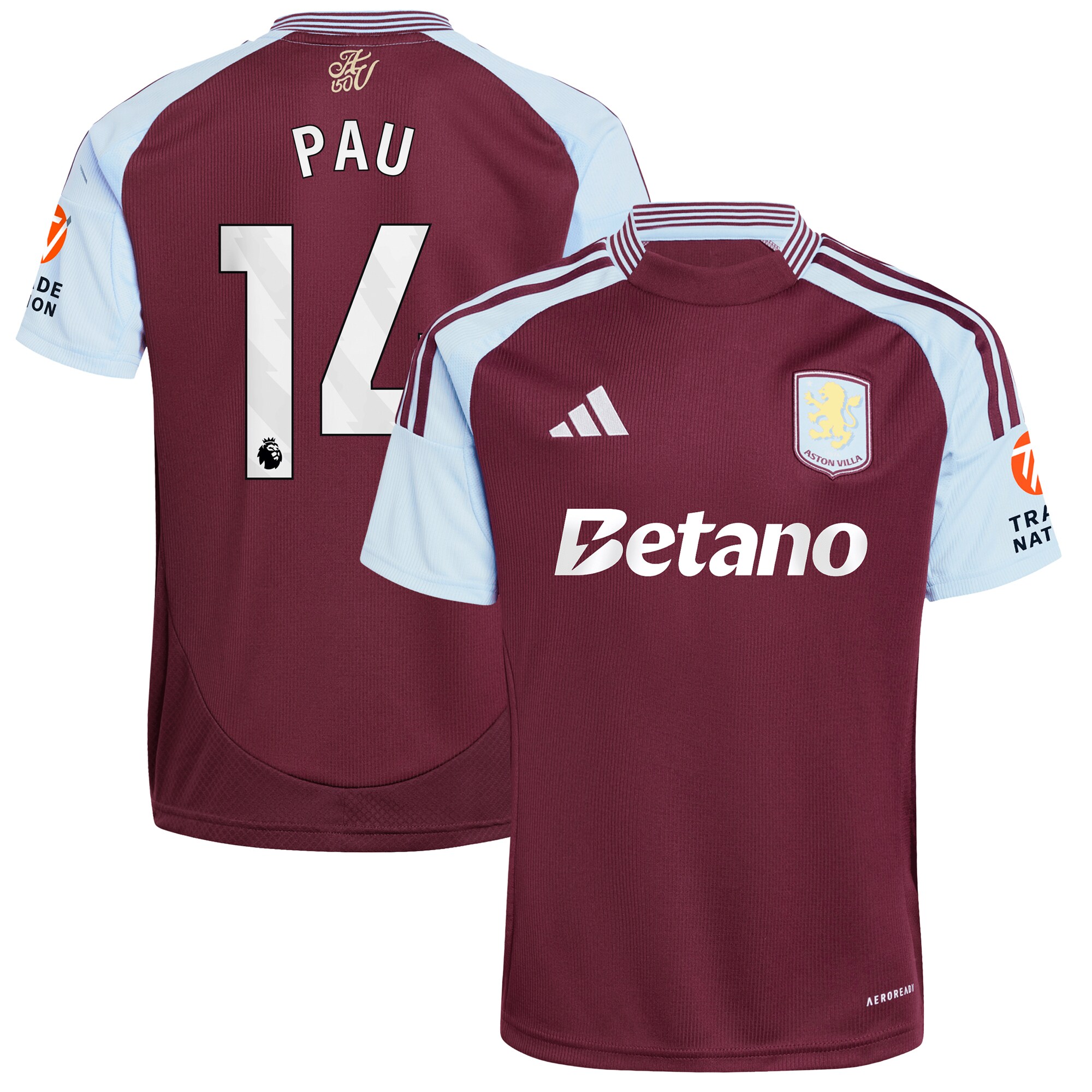 aston villa adidas home shirt 2024-25 with pau 14 printing Collection | Aston Villa Shop Official Jerseys