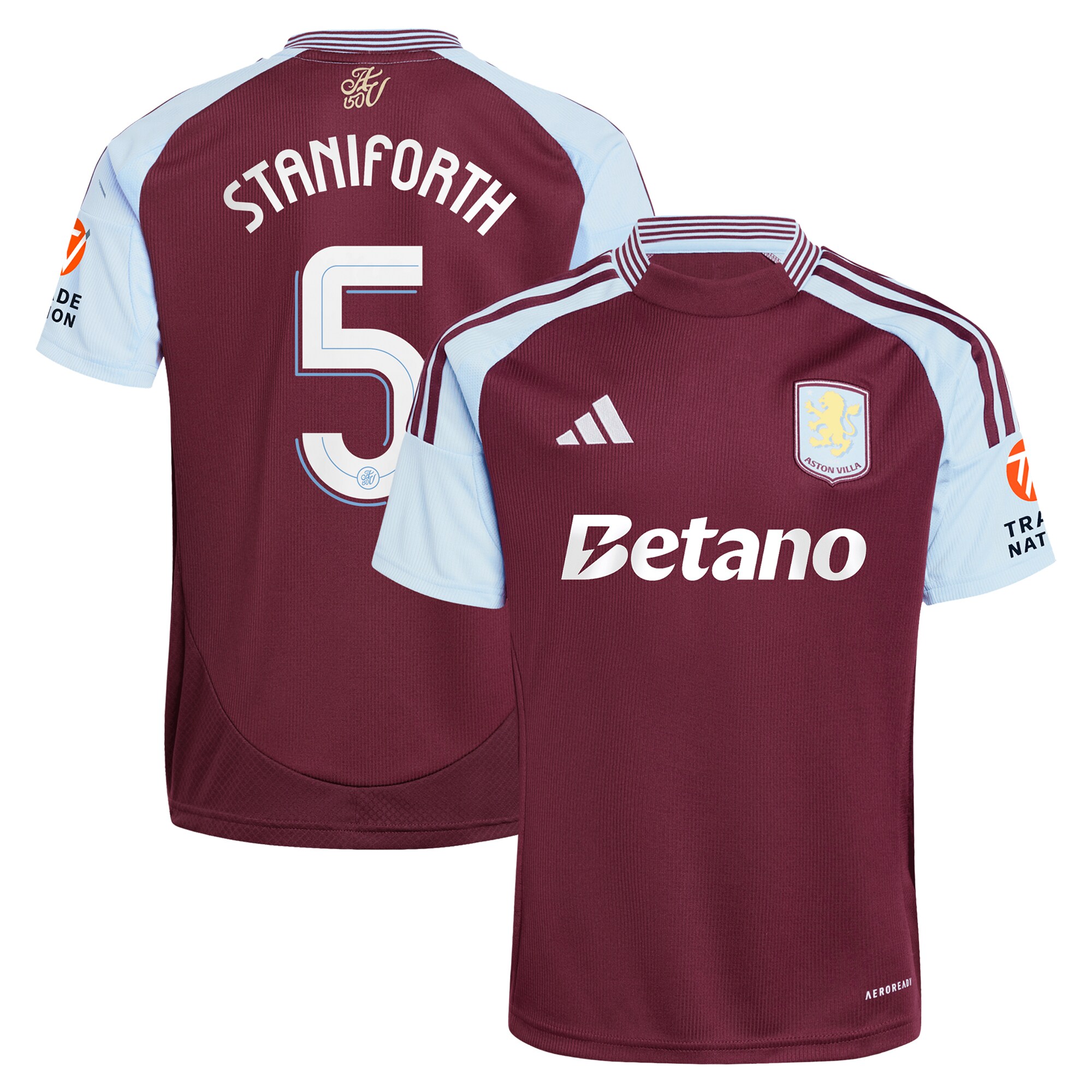 aston villa adidas home shirt 2024-25 with staniforth 5 cup printing Collection | Aston Villa Shop Official Jerseys