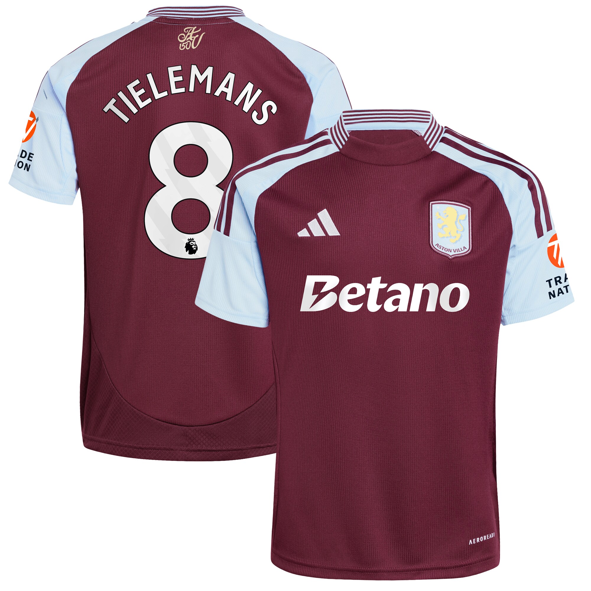 aston villa adidas home shirt 2024-25 with tielemans 8 printing Collection | Aston Villa Shop Official Jerseys