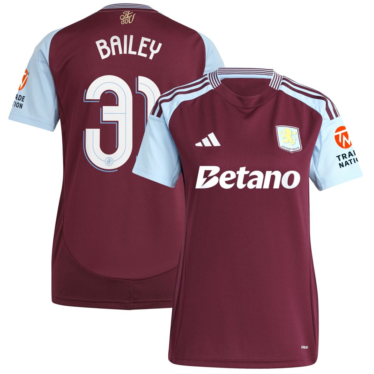 aston villa adidas home shirt 2024-25 – womens with bailey 31 cup printing Collection | Aston Villa Shop Official Jerseys