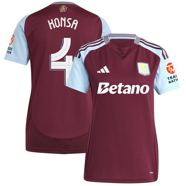 aston villa adidas home shirt 2024-25 – womens with konsa 4 cup printing Collection | Aston Villa Shop Official Jerseys