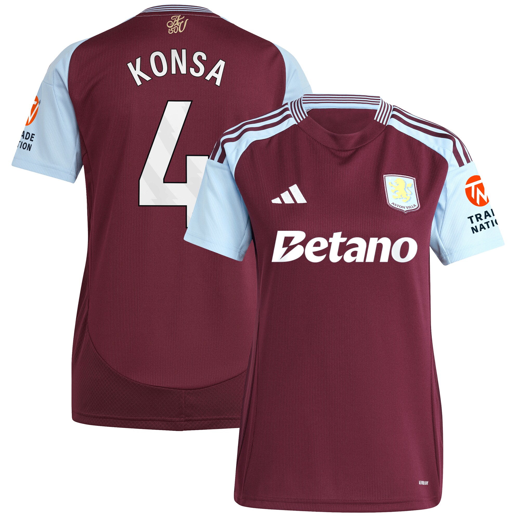 aston villa adidas home shirt 2024-25 – womens with konsa 4 printing Collection | Aston Villa Shop Official Jerseys
