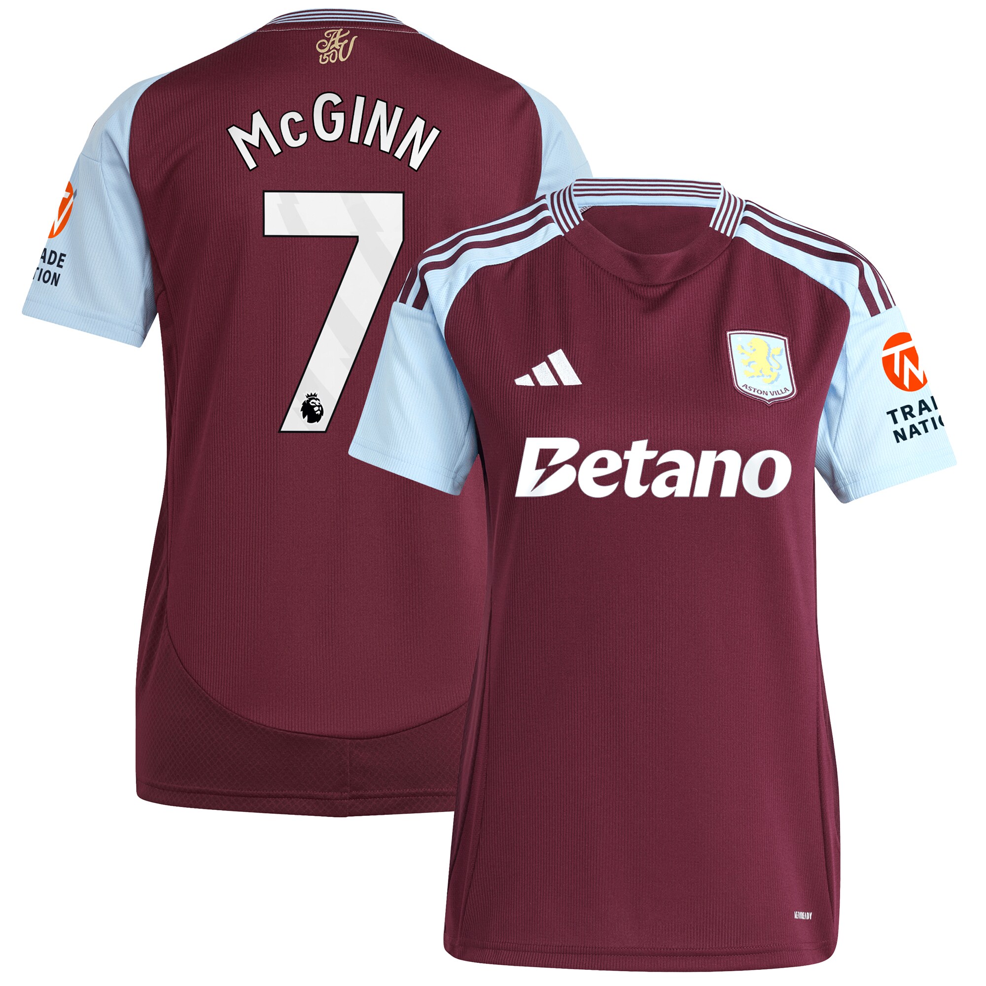 aston villa adidas home shirt 2024-25 – womens with mcginn 7 printing Collection | Aston Villa Shop Official Jerseys