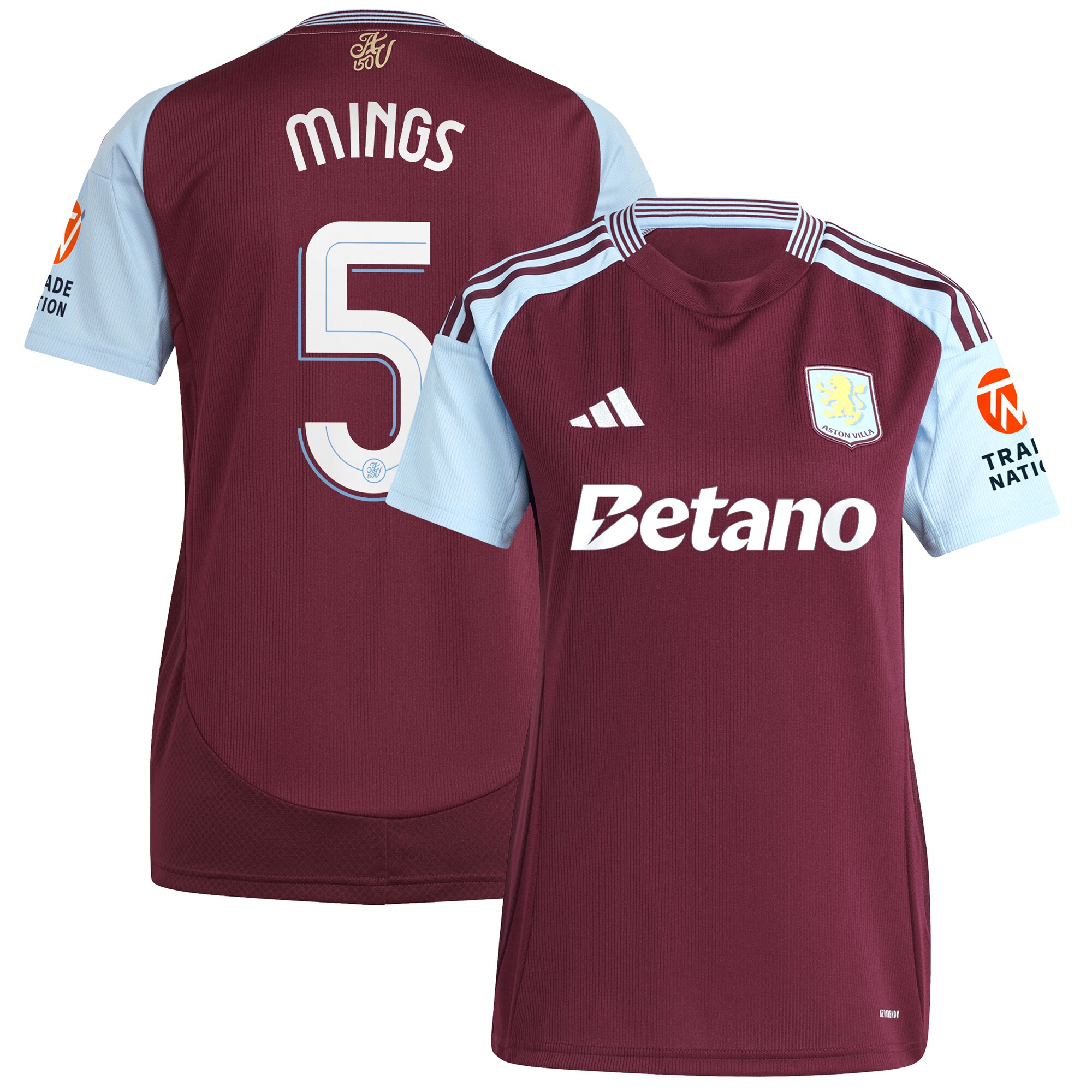 aston villa adidas home shirt 2024-25 – womens with mings 5 cup printing Collection | Aston Villa Shop Official Jerseys