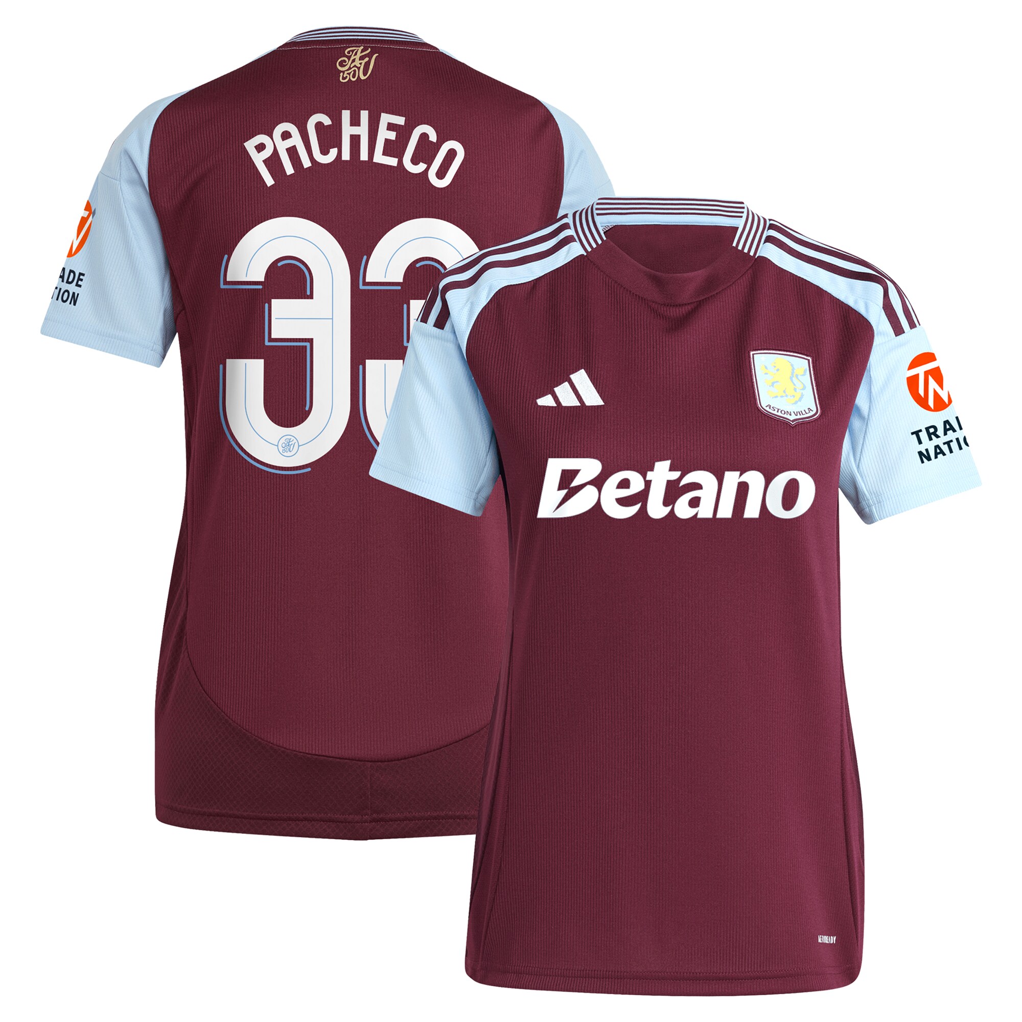 aston villa adidas home shirt 2024-25 – womens with pacheco 33 cup printing Collection | Aston Villa Shop Official Jerseys