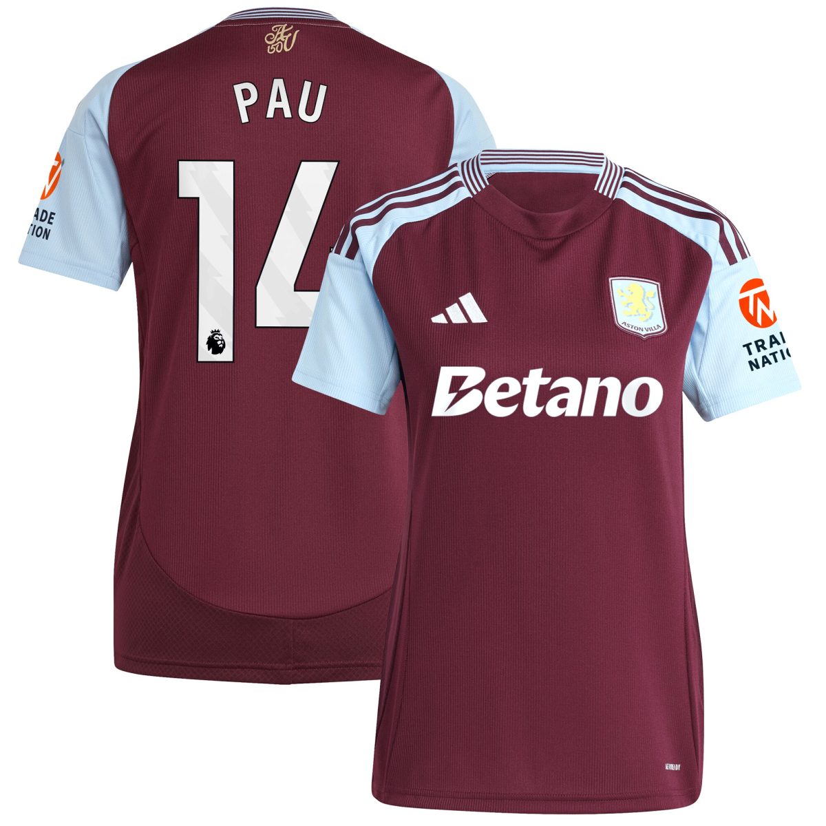 aston villa adidas home shirt 2024-25 – womens with pau 14 printing Collection | Aston Villa Shop Official Jerseys