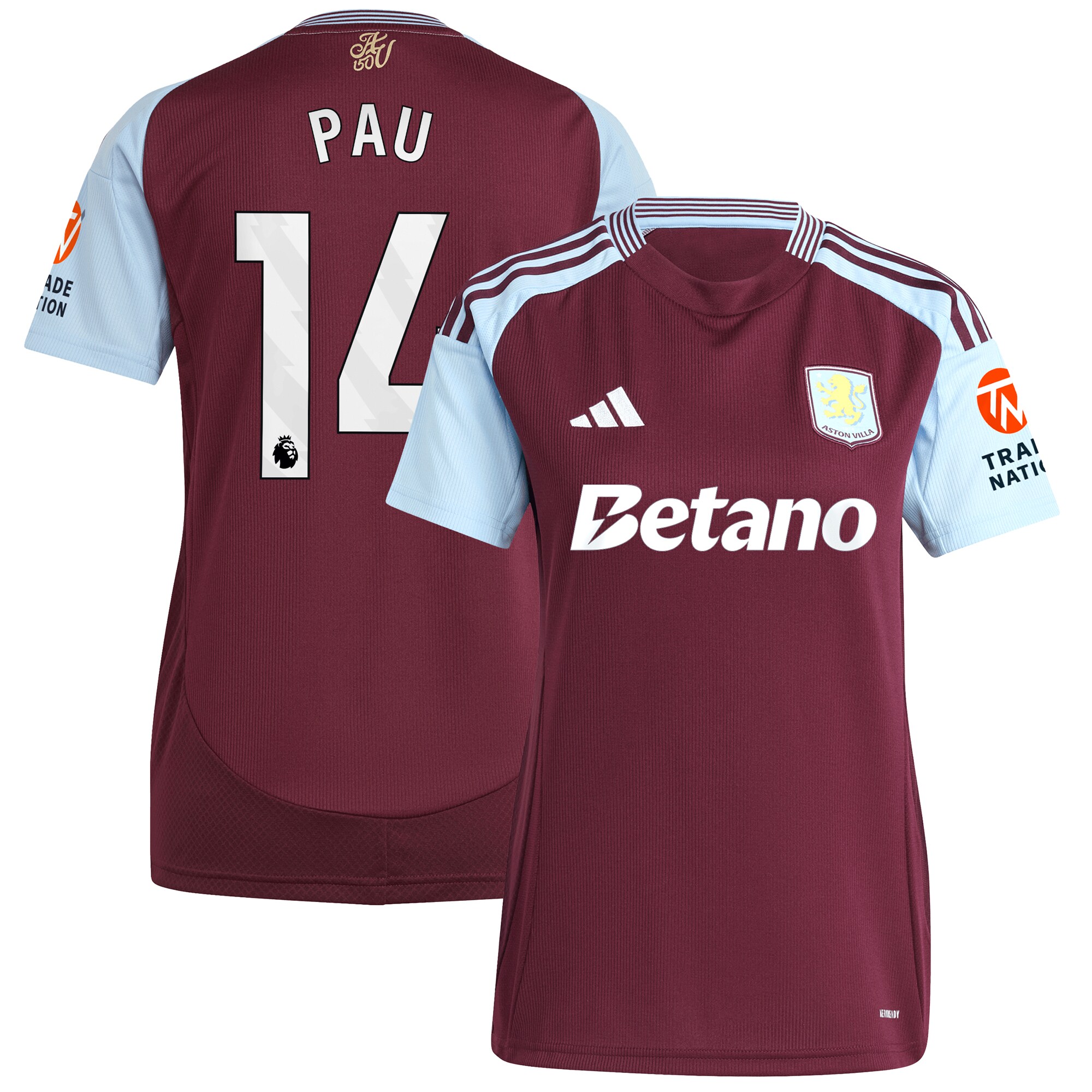 aston villa adidas home shirt 2024-25 – womens with pau 14 printing Collection | Aston Villa Shop Official Jerseys