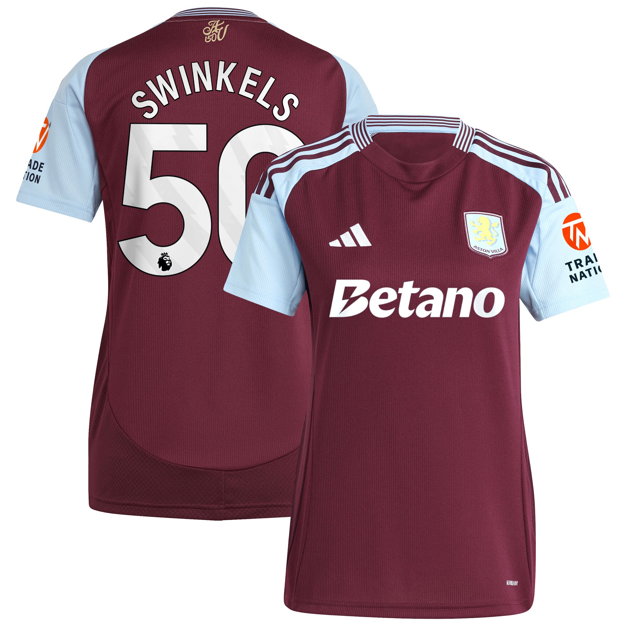 aston villa adidas home shirt 2024-25 – womens with swinkels 50 printing Collection | Aston Villa Shop Official Jerseys
