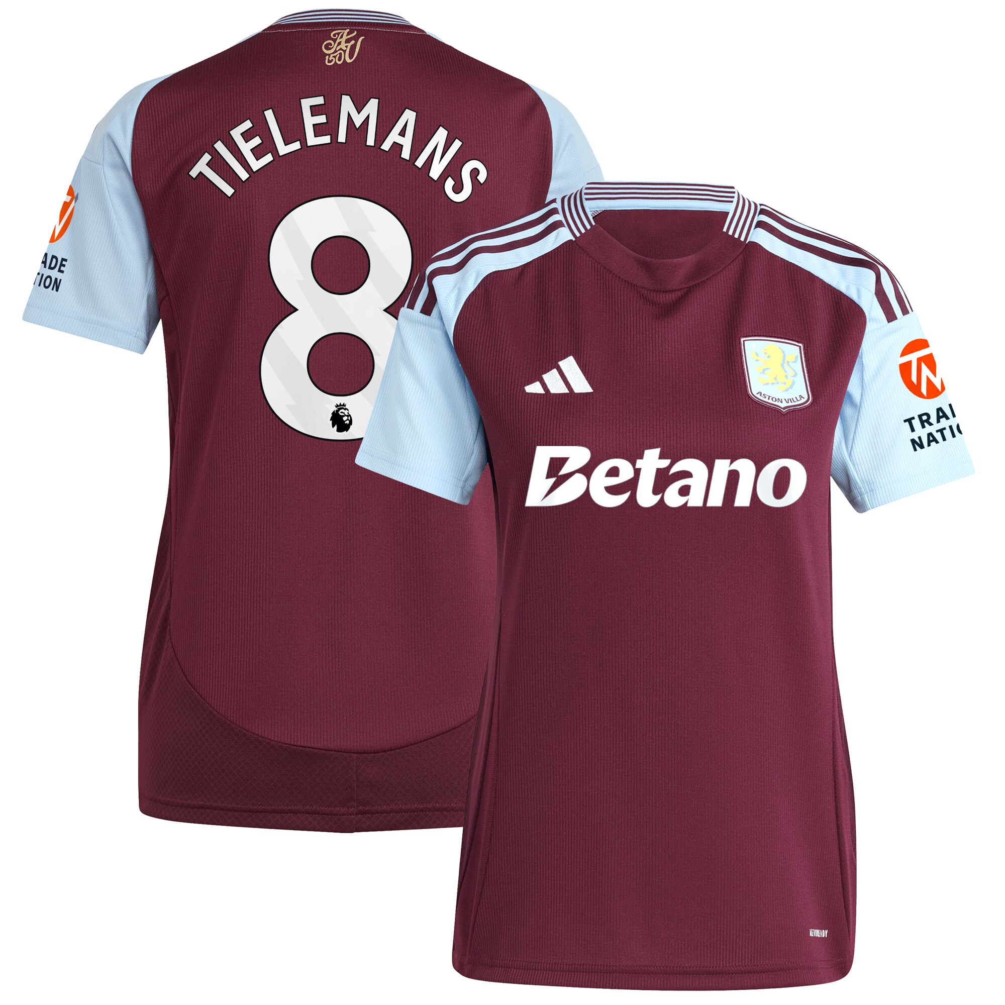 aston villa adidas home shirt 2024-25 – womens with tielemans 8 printing Collection | Aston Villa Shop Official Jerseys