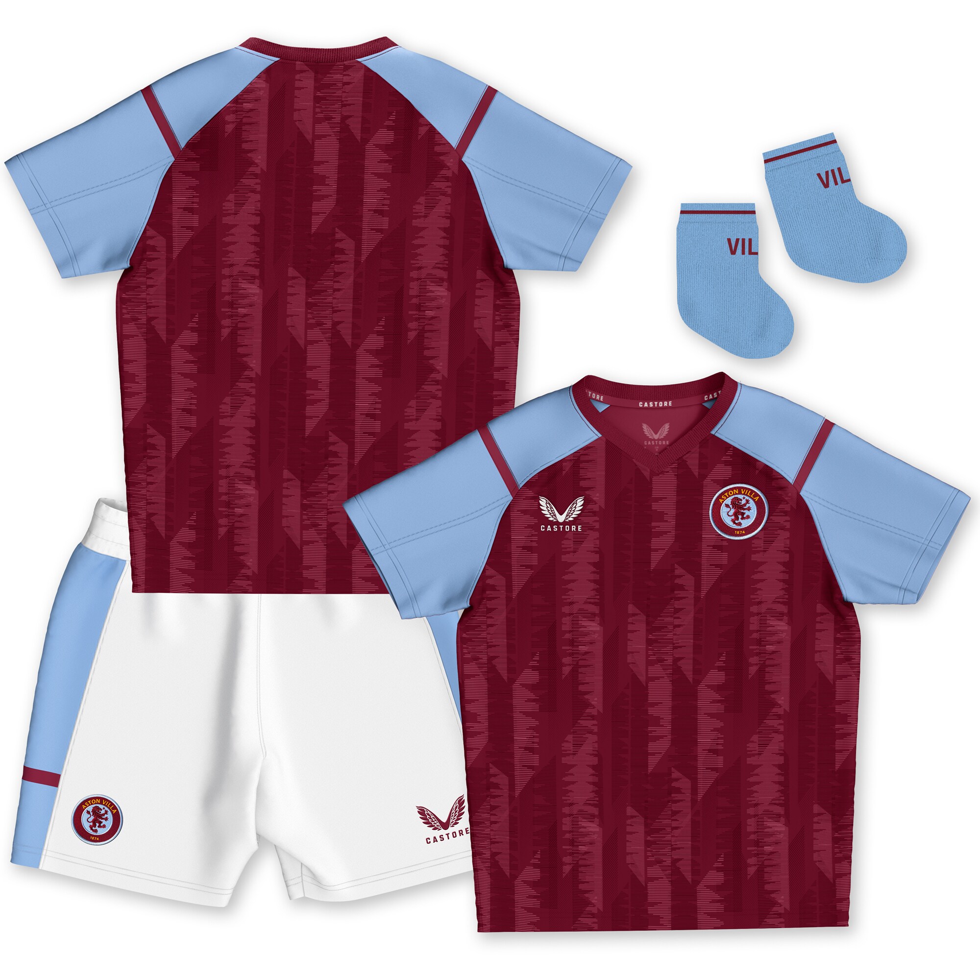 aston villa castore home baby kit 2023-24 with custom printing Collection | Aston Villa Shop Official Jerseys