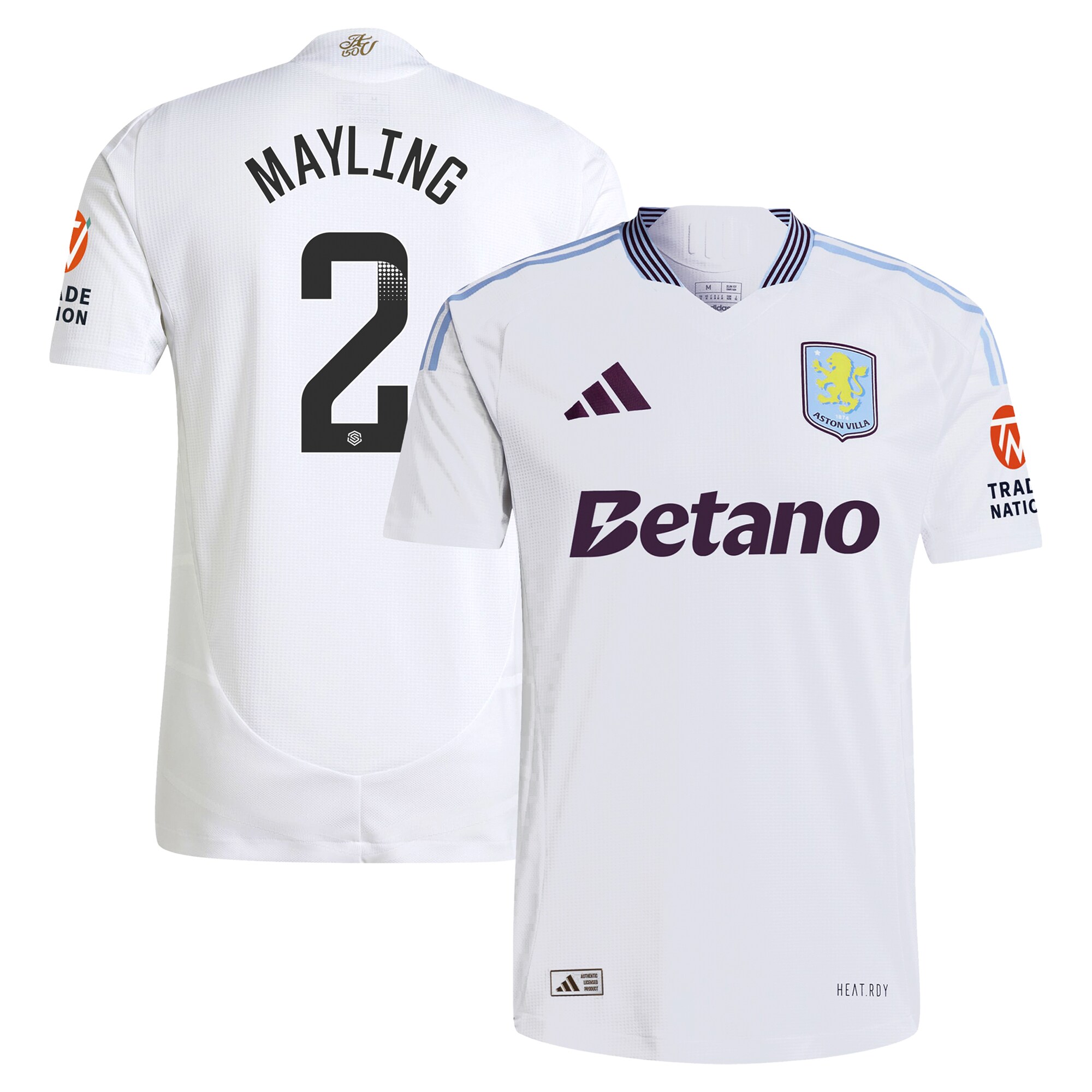 aston villa wsl adidas away authentic shirt 2024-25 with mayling 2 printing Collection | Aston Villa Shop Official Jerseys