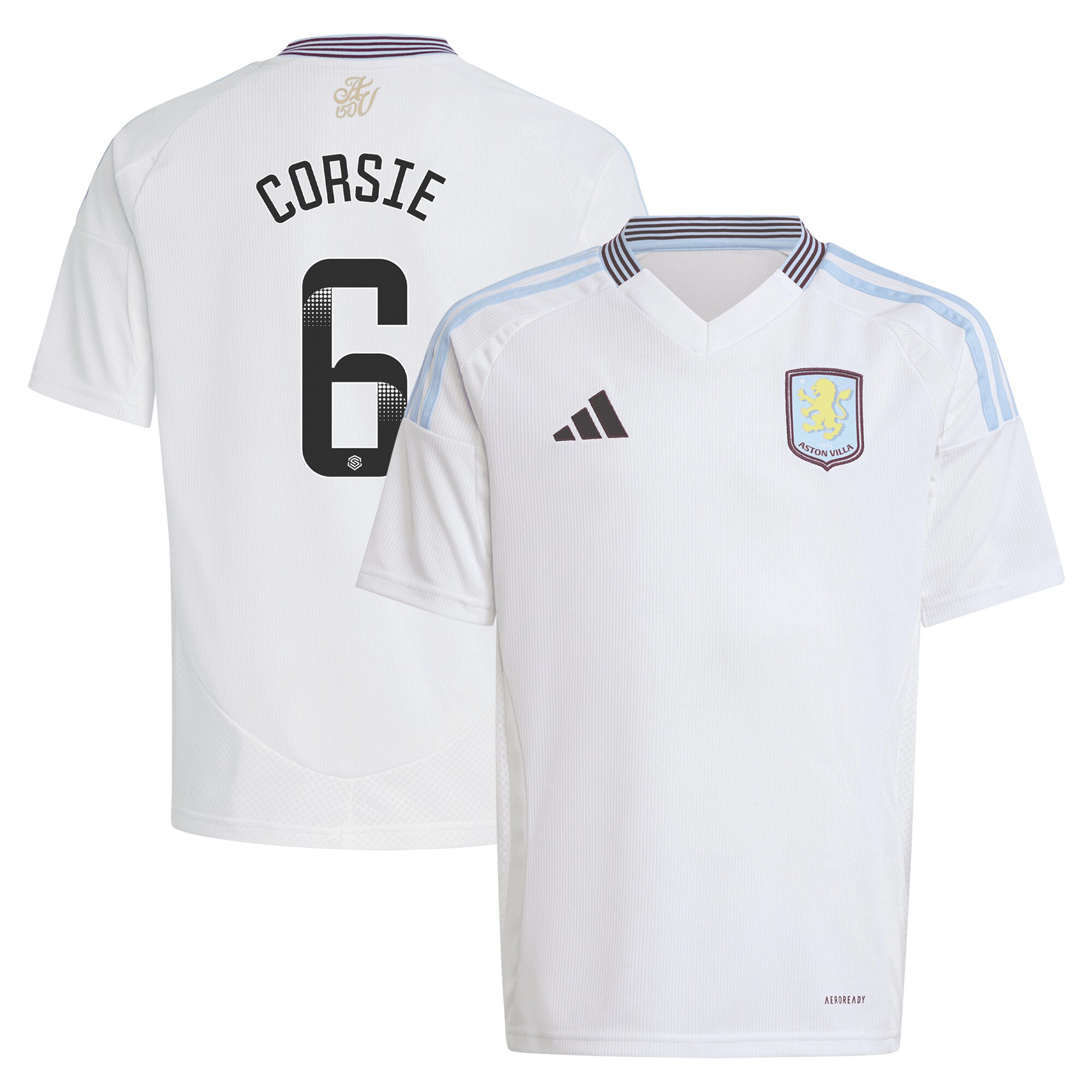 aston villa wsl adidas away shirt 2024-25 – kids with corsie 6 printing Collection | Aston Villa Shop Official Jerseys
