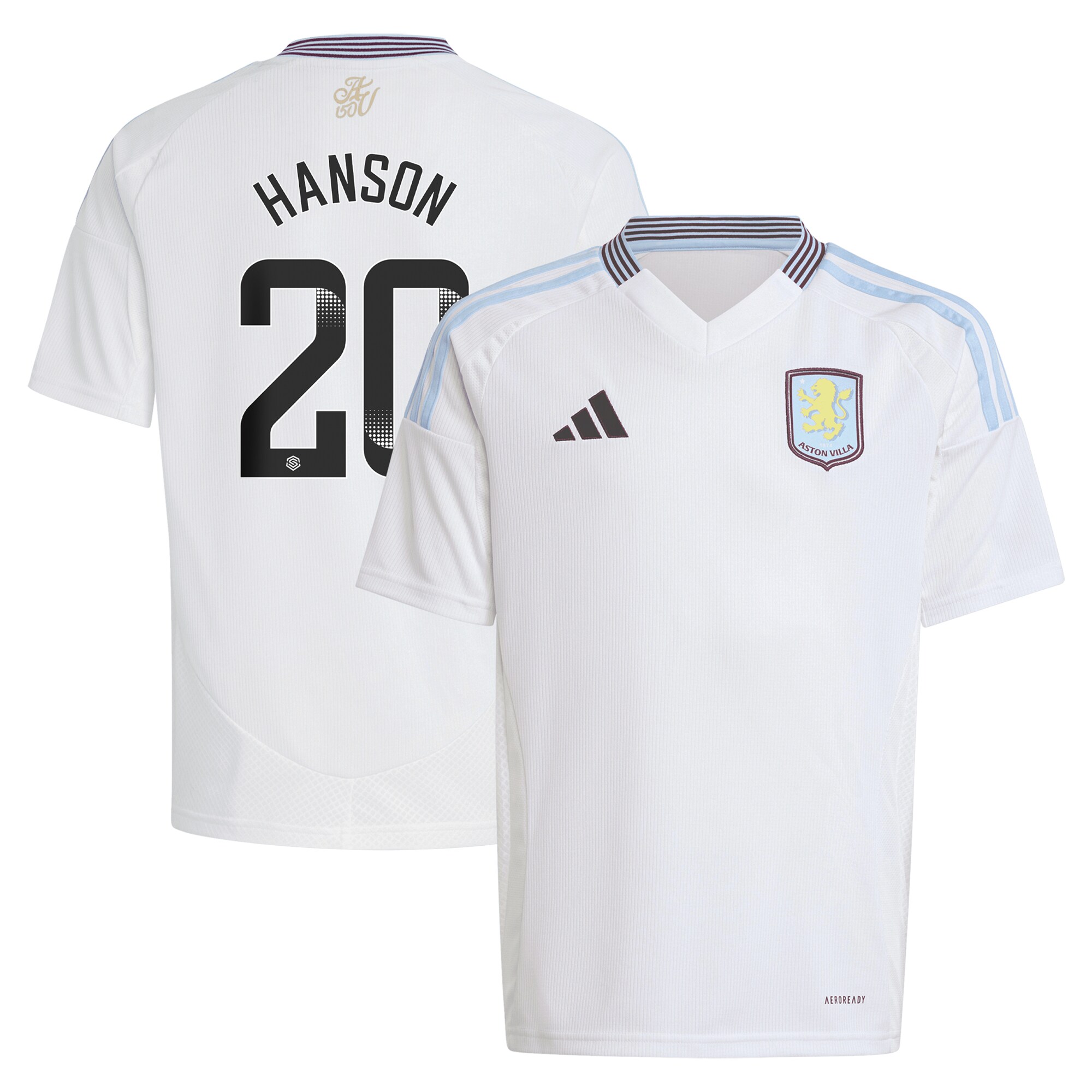 aston villa wsl adidas away shirt 2024-25 – kids with hanson 20 printing Collection | Aston Villa Shop Official Jerseys